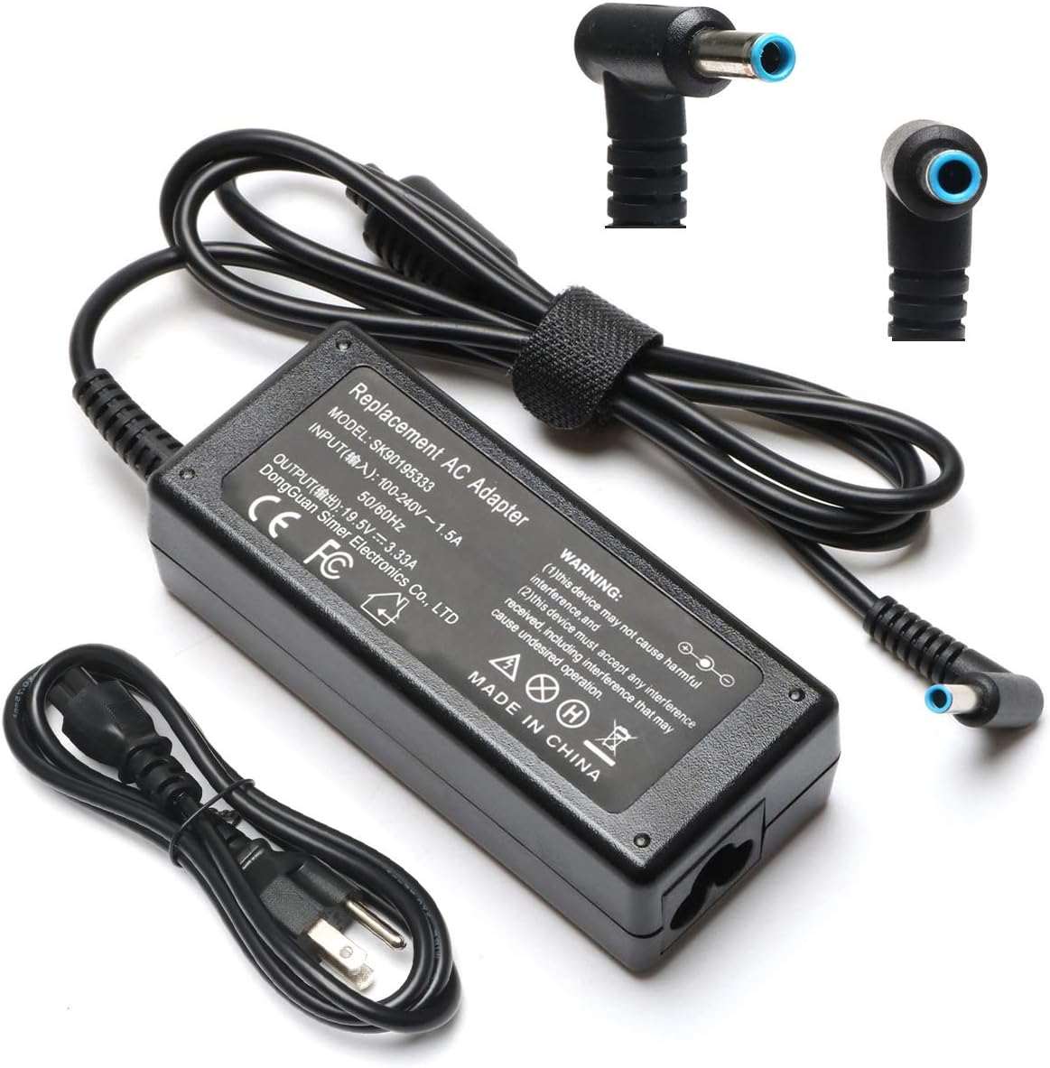 Original HP 65W AC Adapter Charger for HP Laptops - Compatible with PPP009C, 710412-001, 714657-001 (4.5mm Blue Tip) - Perfect for Office, Travel & Home Use