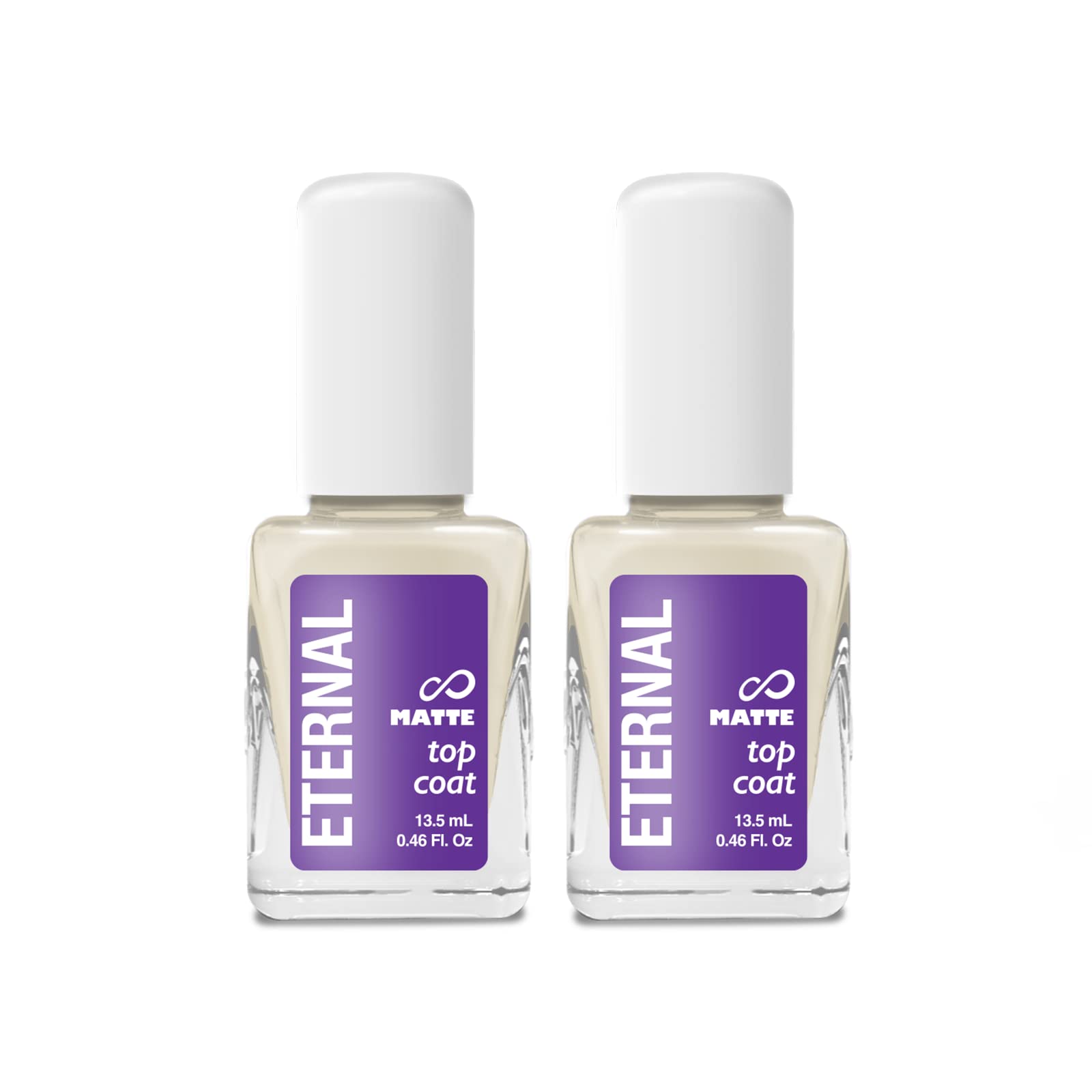 Eternal Matte Top Coat Nail Polish - 13.5 mL Long Lasting Matte Finish Top Coat for Nails with Quick Dry Formula, No UV Lamp Needed - Nail Color Protection & Matte Fingernail Polish for Women – 2 Pack - Perfect for Salon, Home Manicure & Everyday Nail Care