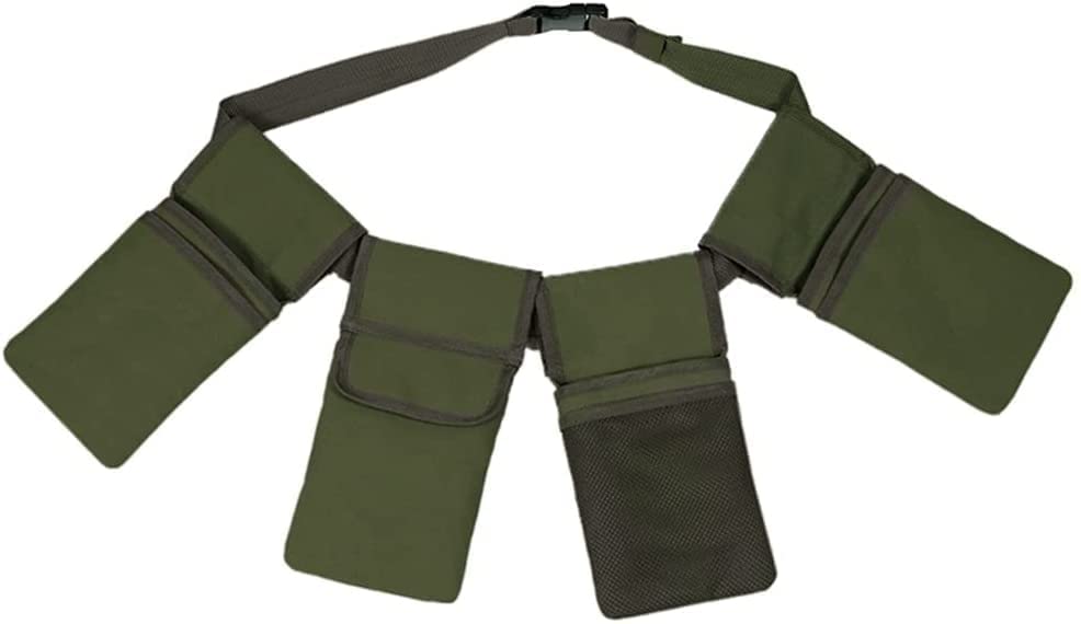 YUEGOO Canvas Waist Tool Organizer with 4 Pockets - Adjustable Garden Apron for Landscaping, Yard Work & DIY Projects | Durable Waist Pack for Tools, Seeds & Gardening Accessories