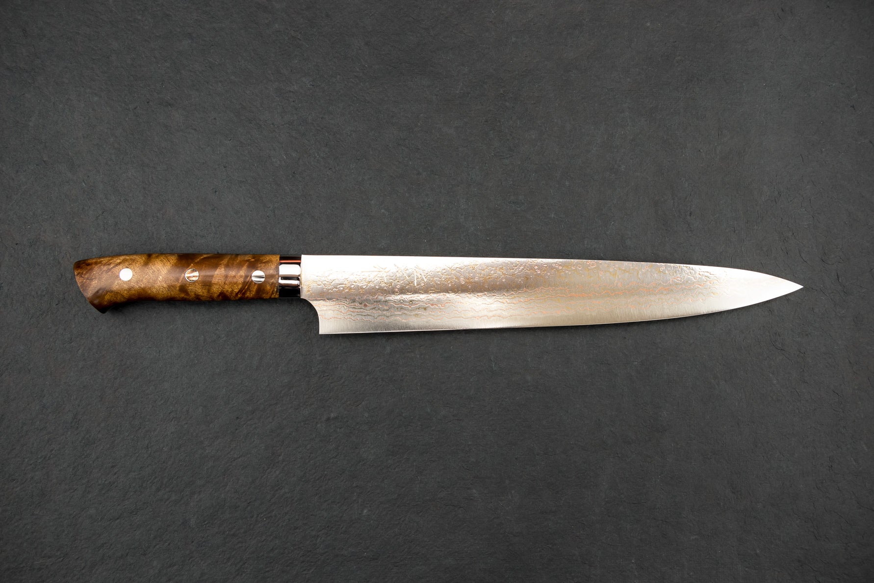Takeshi Saji VG10W Rainbow Damascus Sujihiki Knife 270mm - Premium Japanese Chef Knife for Slicing Meat, Sushi & Vegetables - Perfect for Professional Chefs & Home Cooking