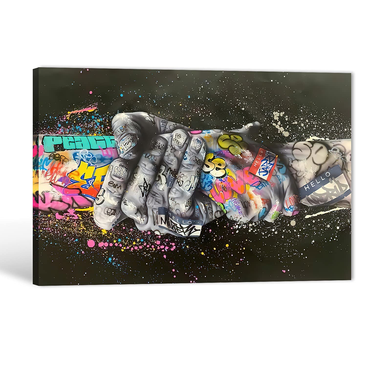 TIMUBA Graffiti Canvas Wall Art - Large 32x48 Inches Urban Street Art Painting for Living Room & Bedroom Decor | Modern Wall Decorations for Home & Office | Perfect Gift for Art Lovers
