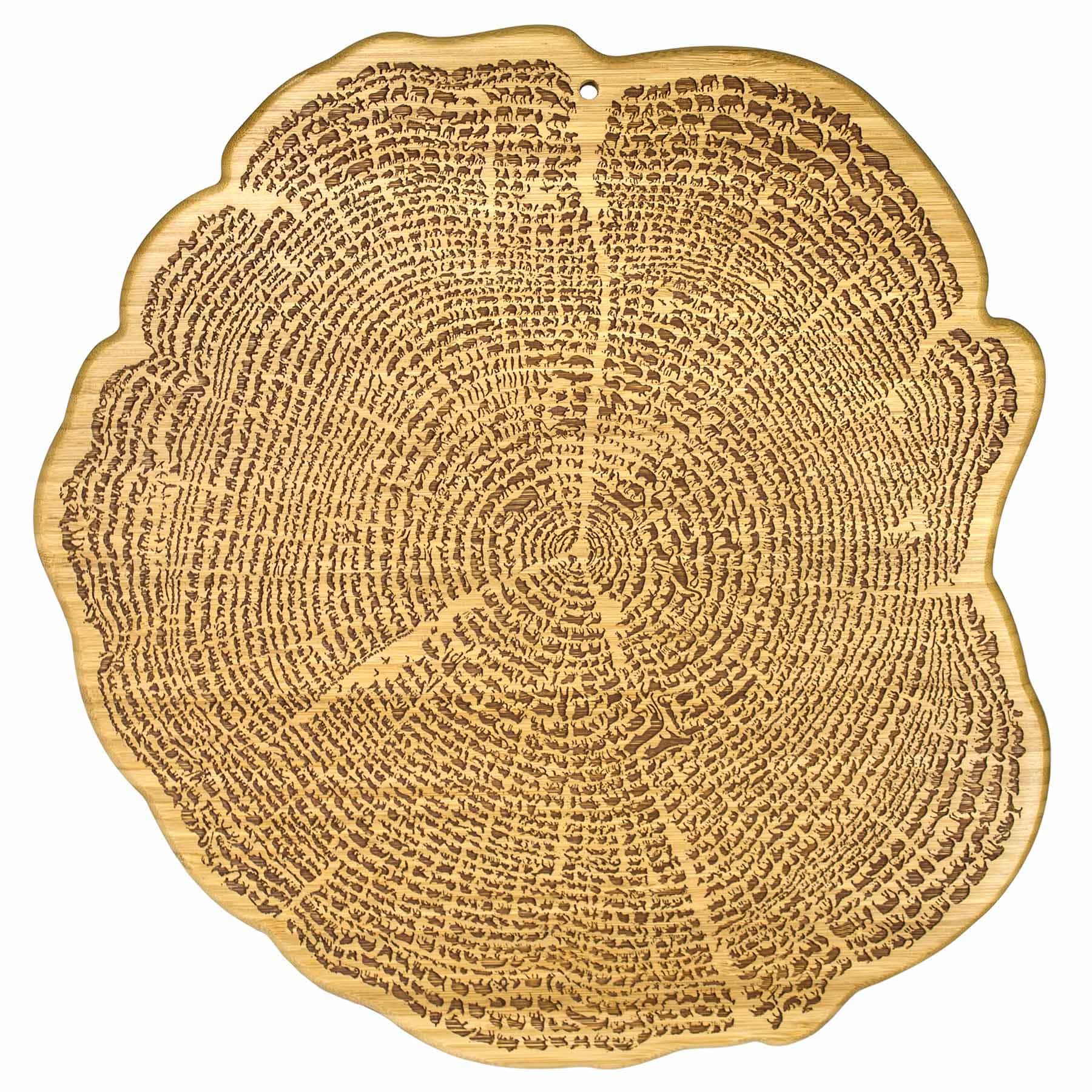 Tree of Life Engraved Wooden Serving Board - 13.5