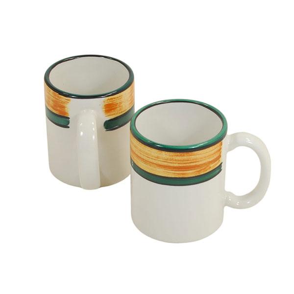 Premium Ceramic Mug Set of 4 - Earthy Brown & Olive Green Coffee Cups | Terra Patina Collection - Perfect for Home, Office & Gift Giving