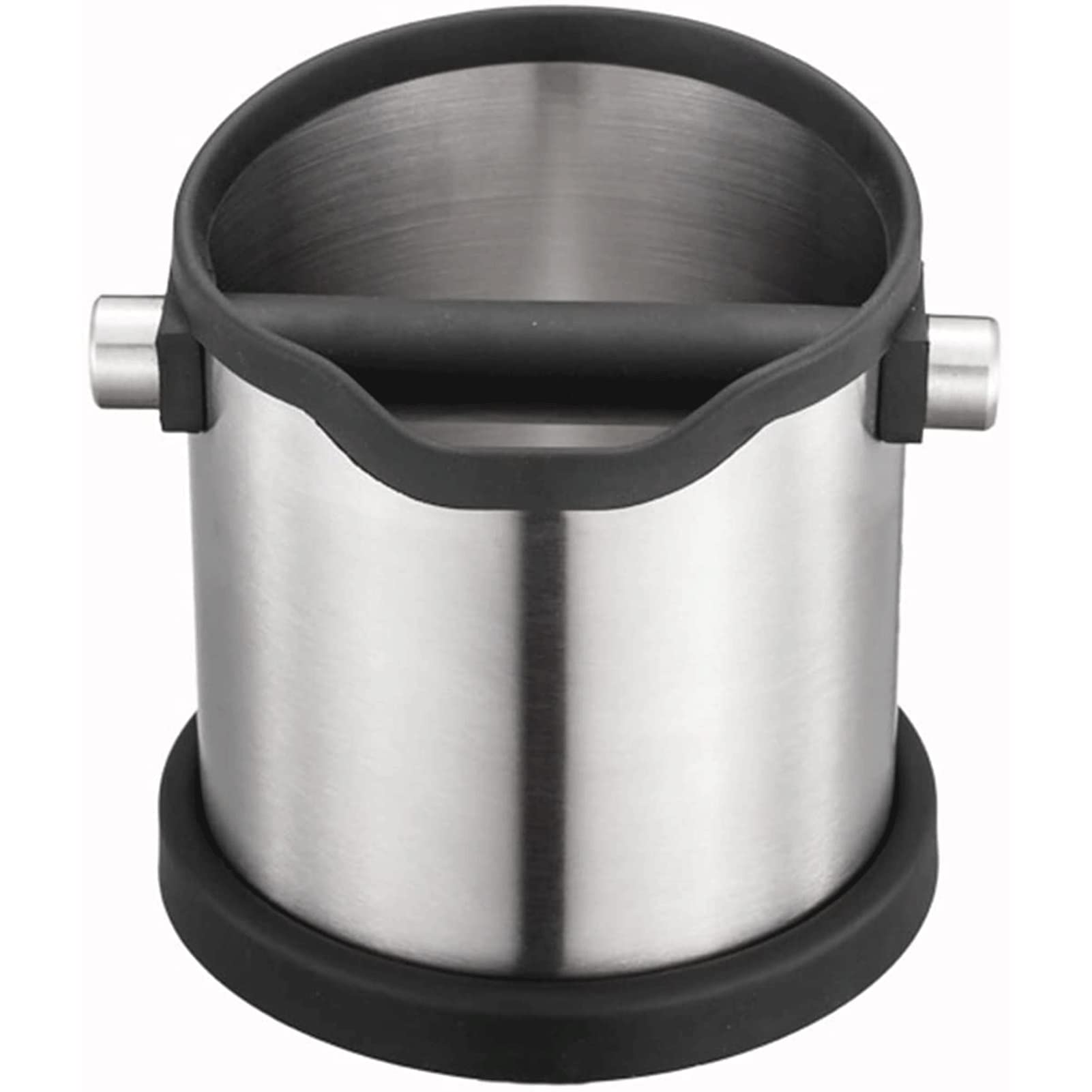 Stainless Steel Espresso Coffee Knock Box - Portable & Detachable with Non-Slip Base for Coffee Waste - Perfect for Home Baristas & Coffee Shops (Silver)