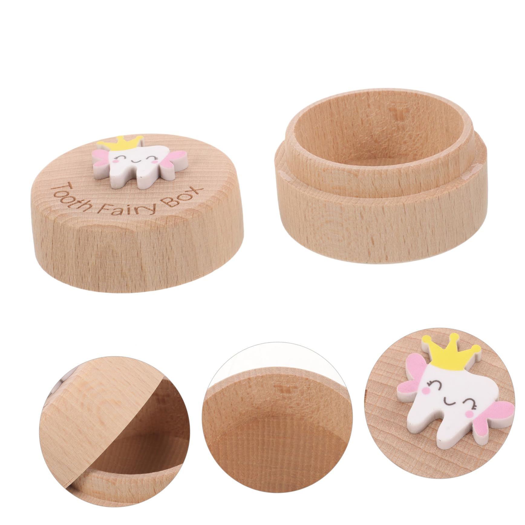 Beautiful Wooden Tooth Holder Box for Kids - Children's Tooth Keepsake Box with Fetal Hair Storage - Perfect for Baby Teeth Collection & First Hair Mementos