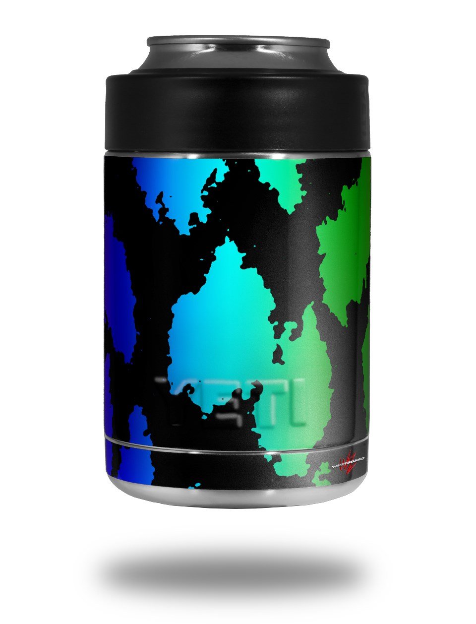 Rainbow Leopard Print Vinyl Skin Wrap for Yeti Rambler Colster & RTIC Can Coolers - Waterproof Decal Sticker for Beer, Soda, Energy Drink Cans - Perfect for Outdoor Camping, Tailgating, and Parties (Cooler Not Included)