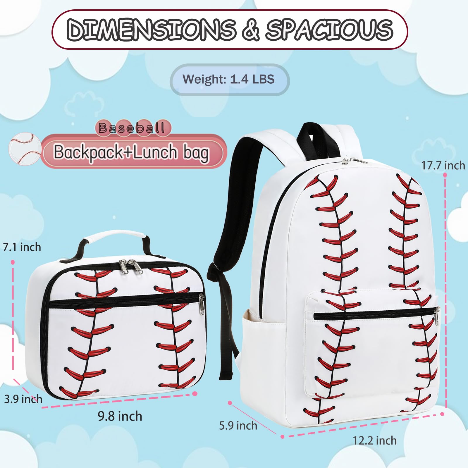 **Stylish School Backpack for Girls & Boys - Durable Bookbag with Lunch Box Set for Teens & Kids - Perfect for Elementary & Middle School - Great for Daily Use, Travel & Outdoor Activities**