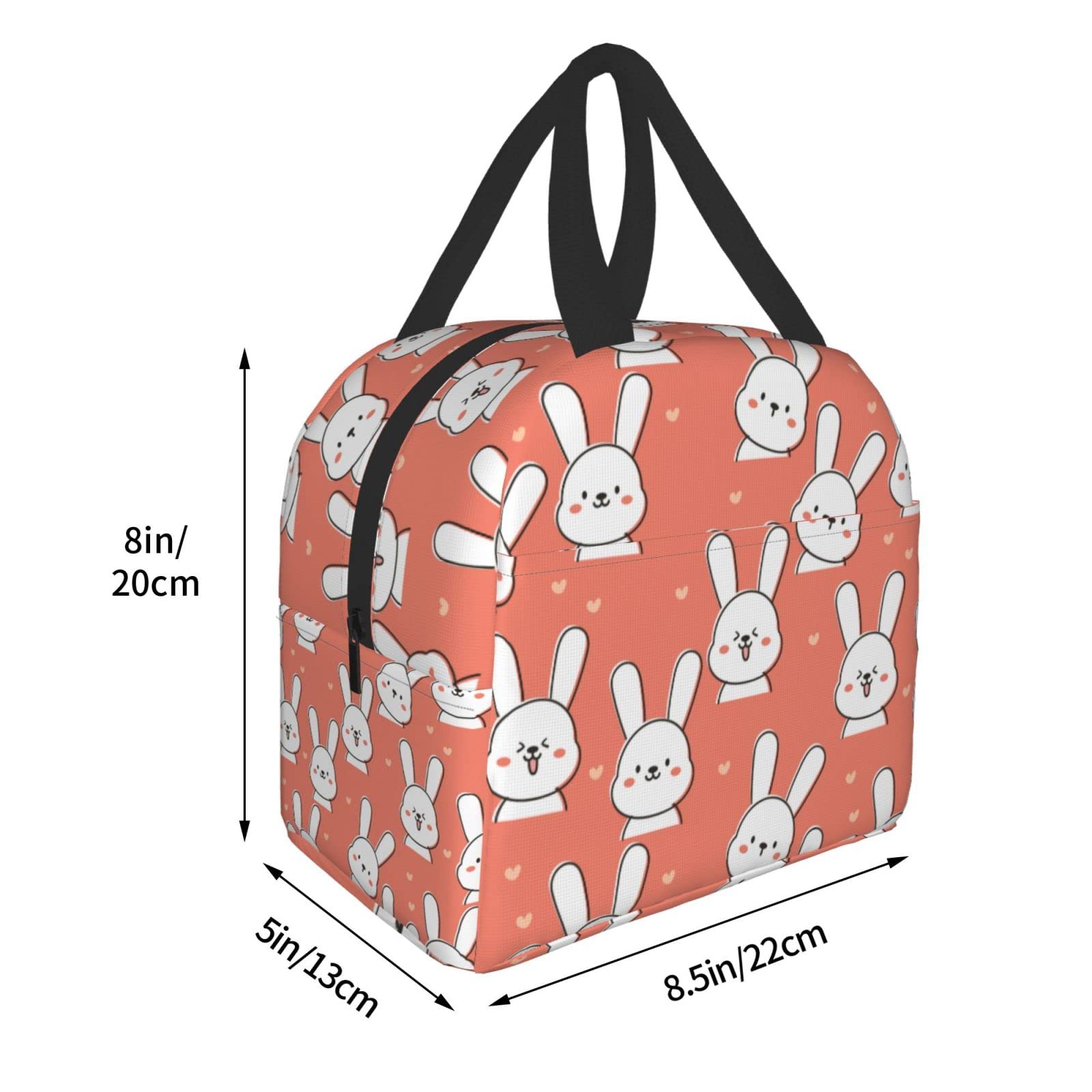 Cute Rabbit with Heart Insulated Lunch Box - Reusable & Portable Meal Container for Men & Women - Perfect for Work, Travel, Picnic & School Lunch