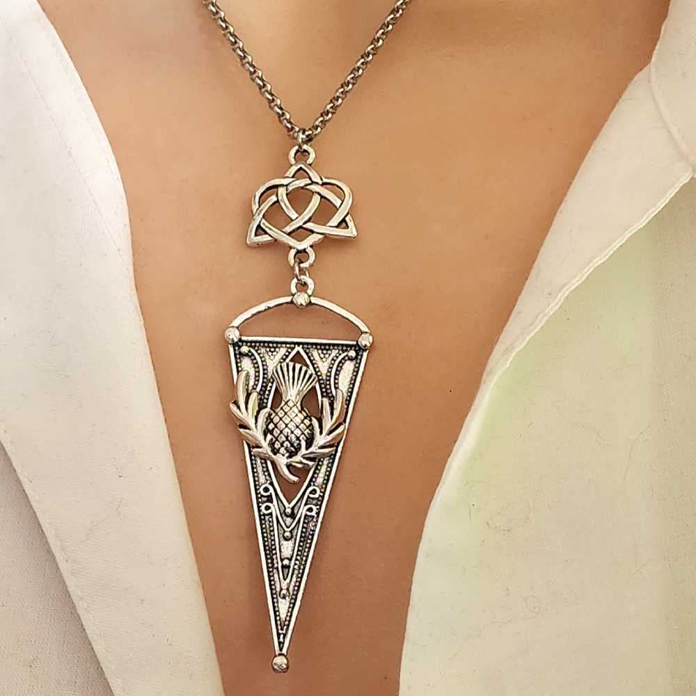 Scottish Thistle Coin Charm Necklace - Celtic Jewelry Gift for Women | Birthday, Anniversary & Mother's Day Present