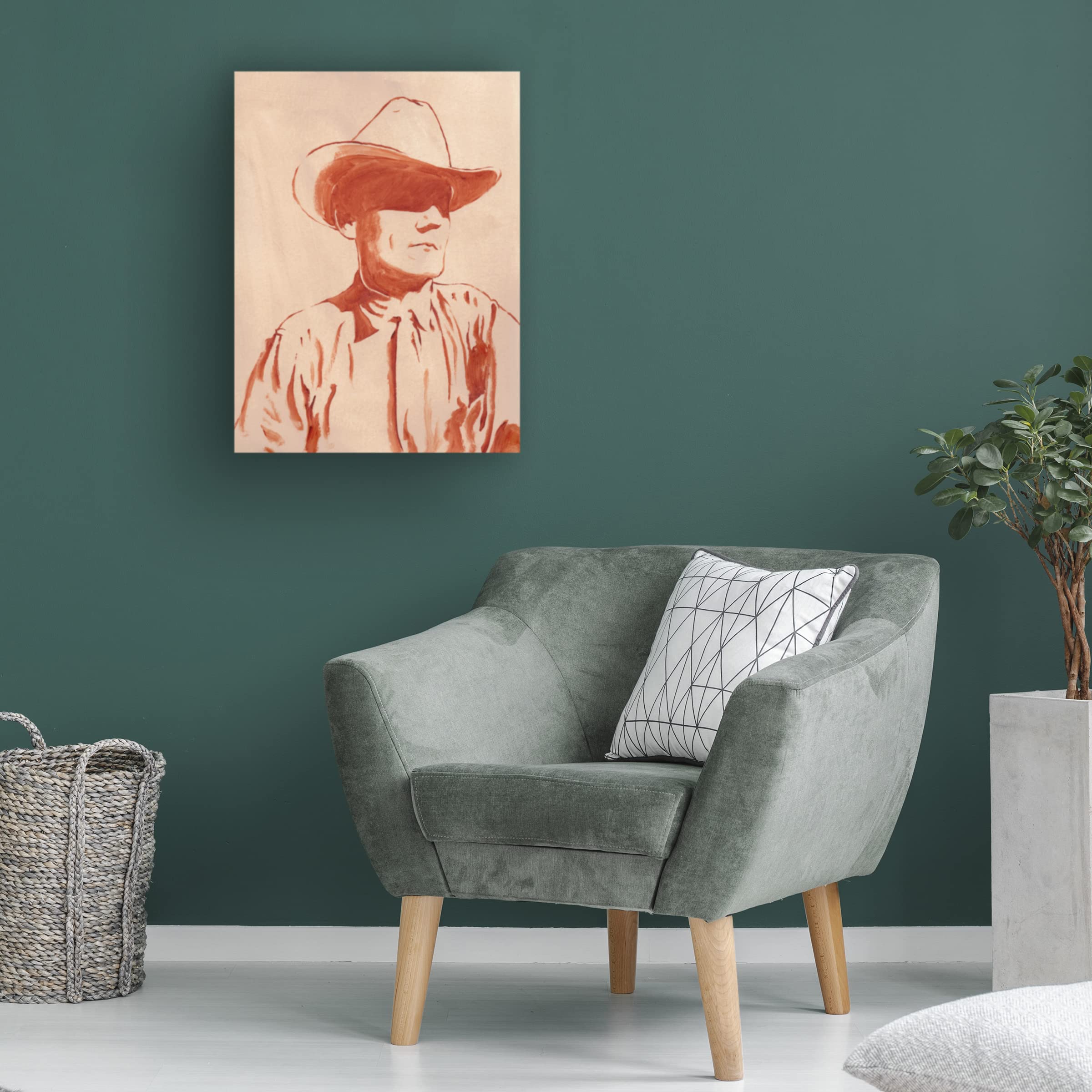 Trademark Fine Art 'Man of the West I' Western Cowboy Painting by Jacob Green - Premium Canvas Wall Art for Living Room, Office & Western Decor