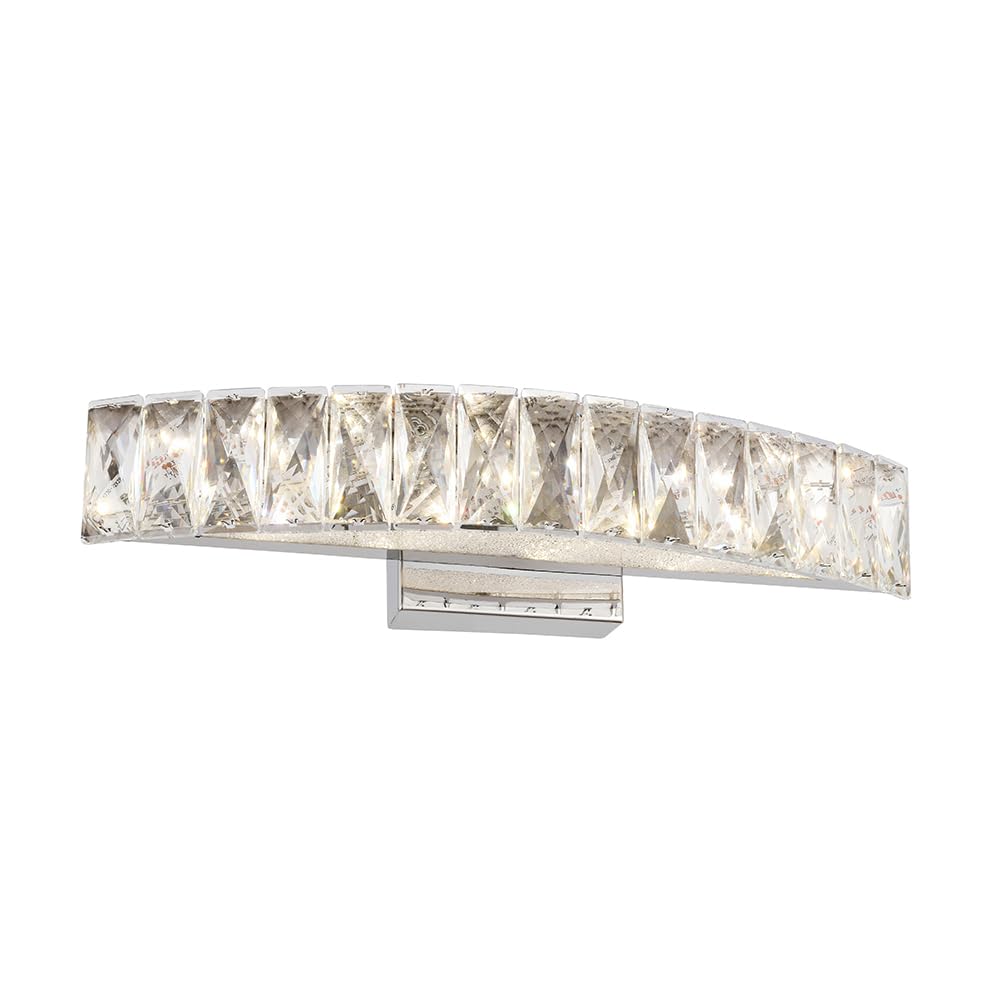 FT41W18CH 24W LED Bathroom Vanity Light Fixture - Chrome Finish, Dimmable, Energy Saving, Perfect for Bathroom Mirror Lighting, Makeup Vanity & Modern Home Decor