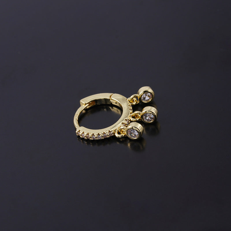 Hypoallergenic 18K Gold Cartilage Earrings for Upper Lobe Piercing - HSPJ314 | Dainty Jewelry for Everyday Wear & Special Occasions