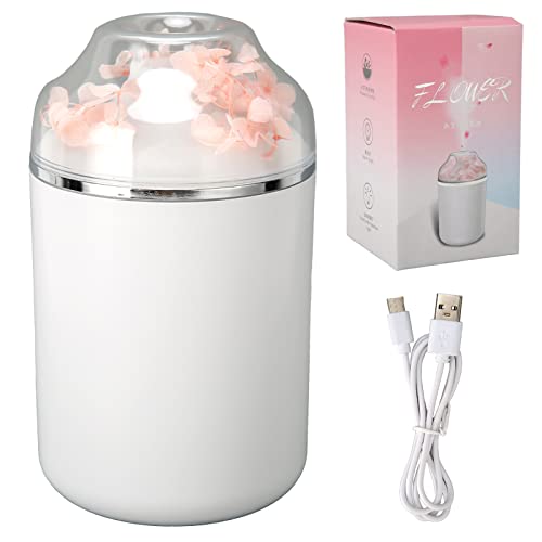 Best Desktop Humidifier with Essential Oil Diffuser - Large Mist, Ultra Quiet, Flower Design for Home & Office (Pearl White) | Perfect for Bedroom, Nursery, and Dry Climate Relief