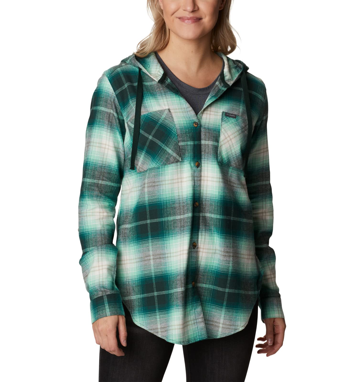 Columbia Women's Anytime Stretch Hooded Long Sleeve Shirt - Lightweight Hiking & Outdoor Activewear for Running, Camping & Travel