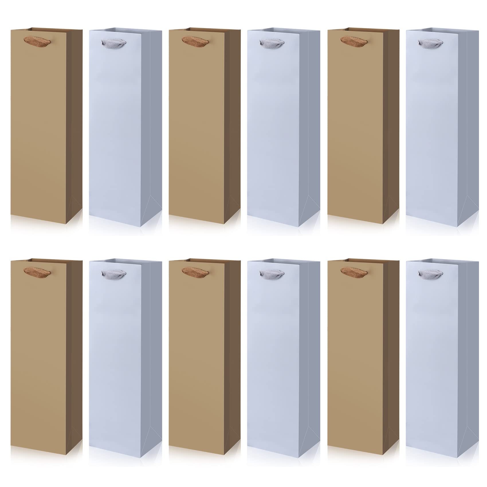 Rinafly 12-Pack Premium Wine Gift Bags - Gold & Silver Christmas Wine Bottle Bags for Holiday Gifting, Party Favors & Hostess Gifts (Reusable, Bulk Packaging) - Perfect for Christmas Parties, Weddings, Corporate Events & Wine Lovers' Gifts