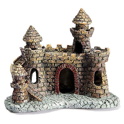 Moonlight Star Aquarium Castle Decor for Fish Tanks - 12cm Resin Tower Ornament, Perfect for Betta Fish & Tropical Aquascaping