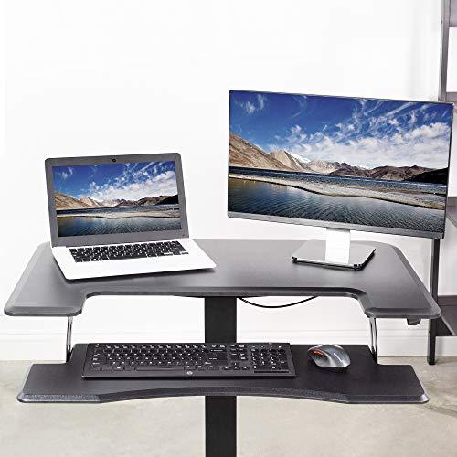 Pneumatic Mobile Compact Desk - 36 Inch Adjustable Height Standing Desk with Wheels for Home Office, Study, and Workspace - Perfect for Small Spaces and Ergonomic Workstations