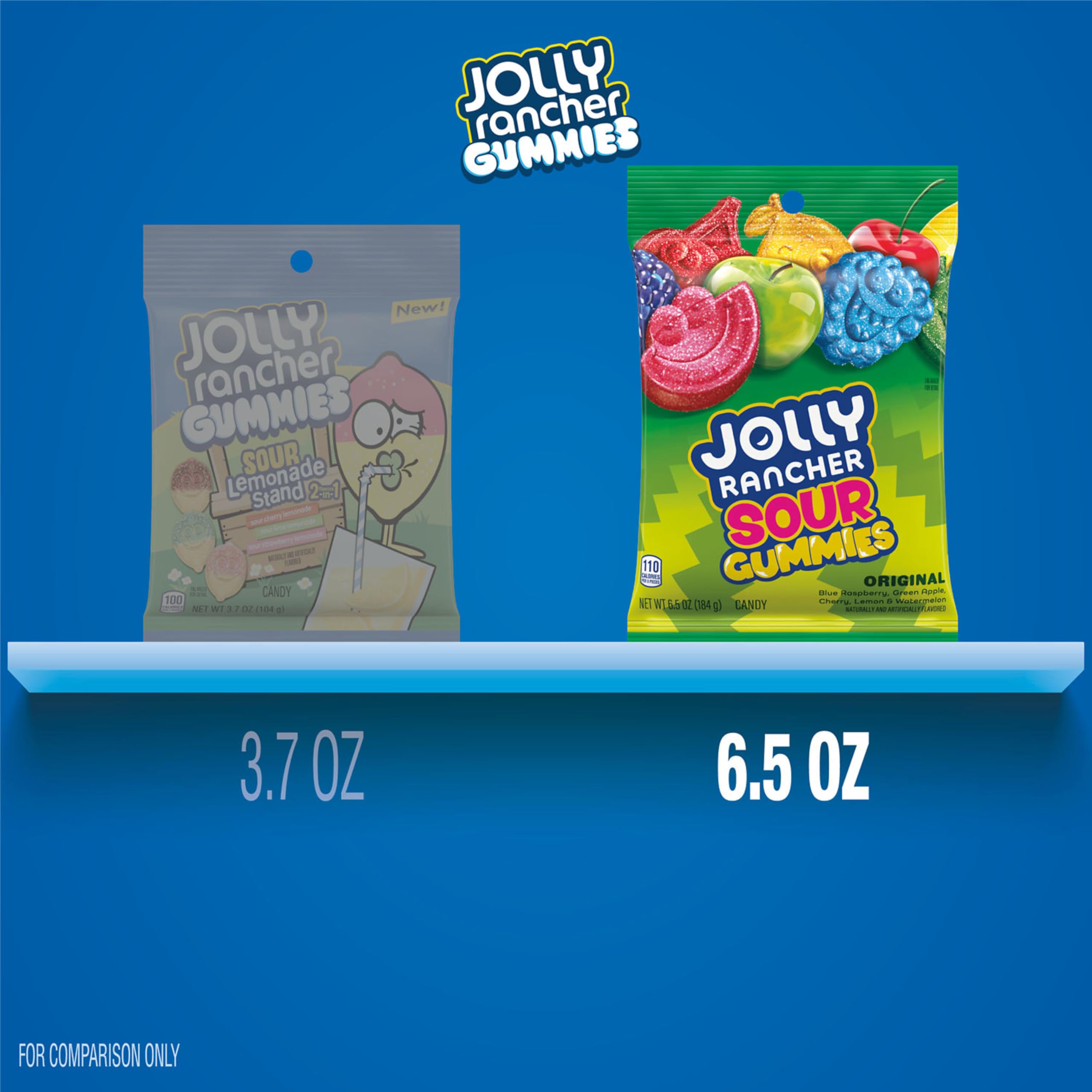 JOLLY RANCHER Sour Gummies Assorted Fruit Flavored Candy - 6.5 oz Bag | Sweet & Tangy Treat for Parties, Halloween, Movie Nights & Office Snacks