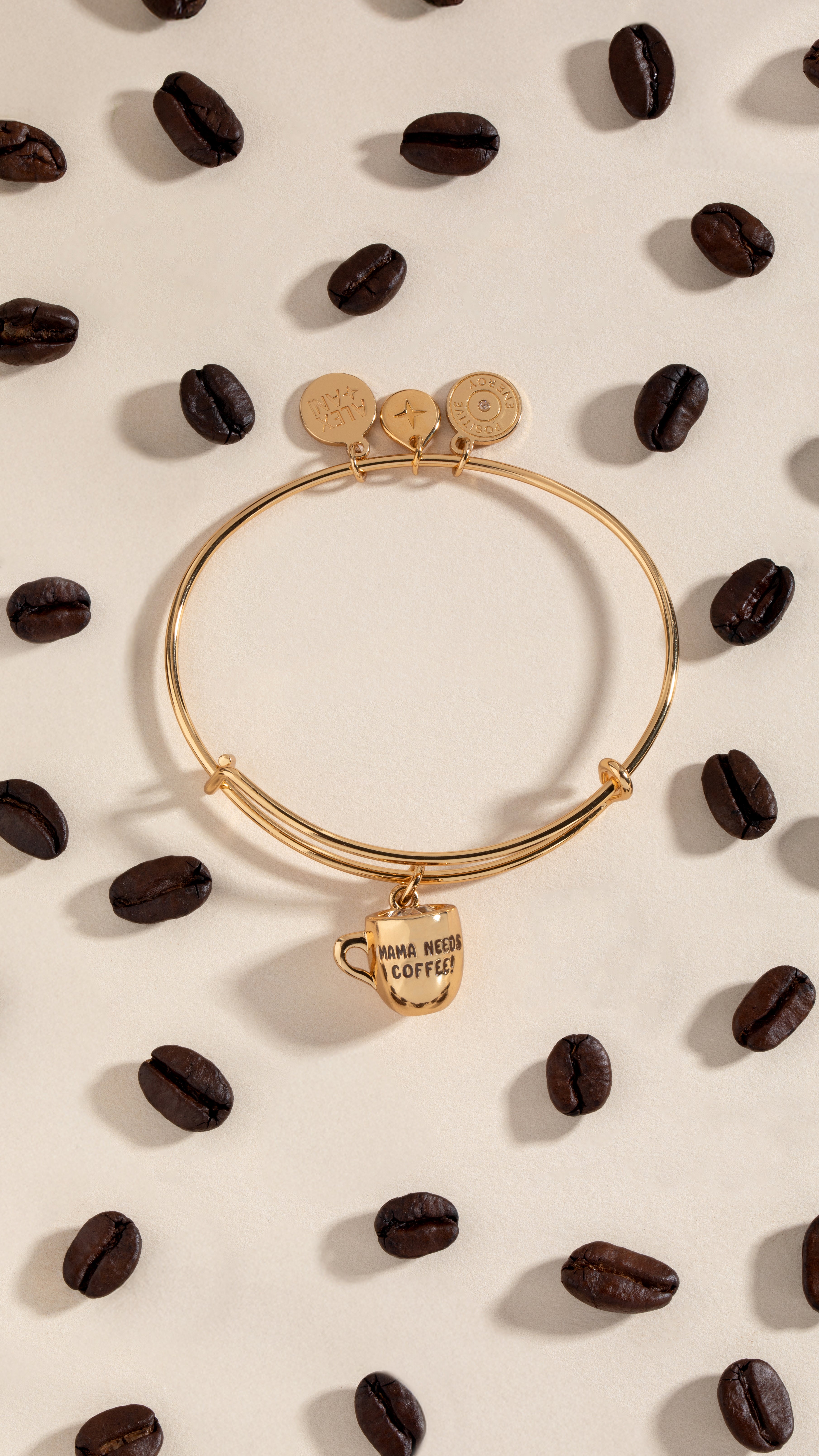 Stylish 'Mama Needs Coffee' Charm Bangle Bracelet for Women - Perfect Gift for Moms, Coffee Lovers & Self-Care Moments