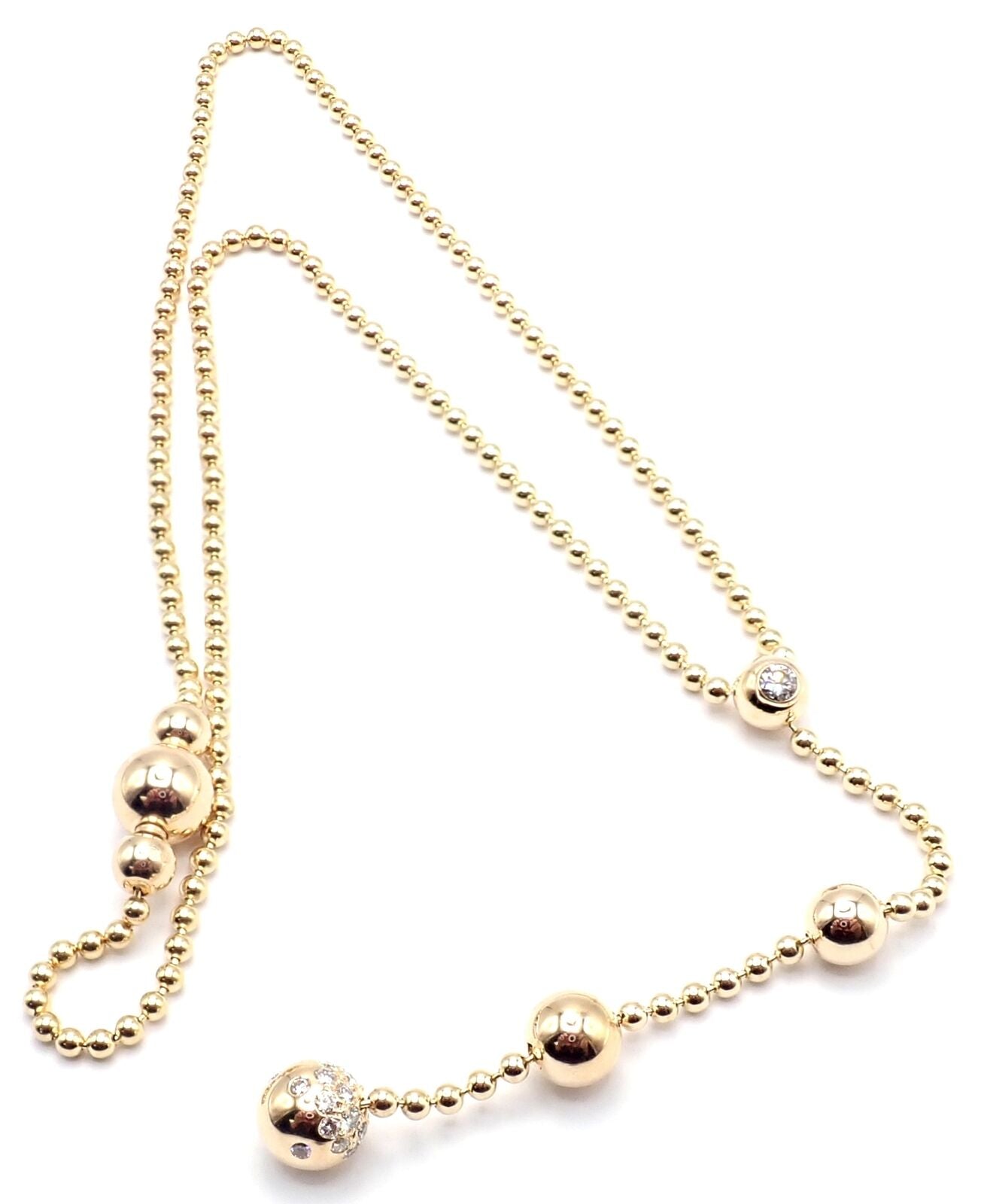 Authentic Cartier Draperie de Decollate 18k Yellow Gold Diamond Necklace for Women - Luxury Fine Jewelry Gift for Anniversary, Wedding & Special Occasions