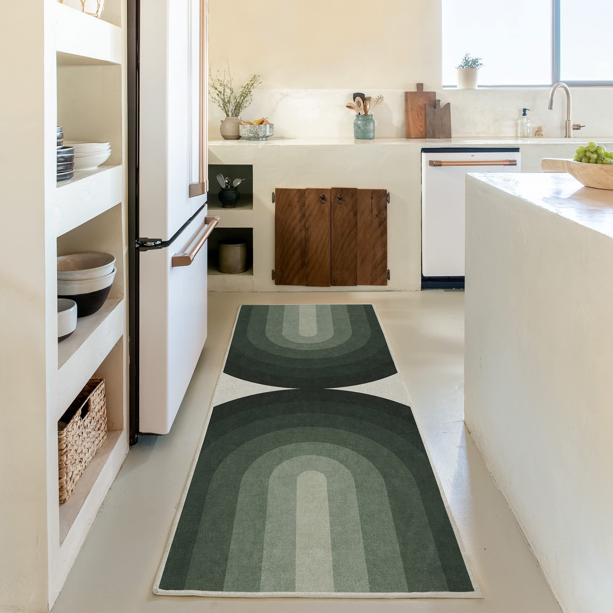 Ruggable Washable 2x10 Runner Rug in Absida Sage - Non-Slip Premium Hallway, Kitchen, Entryway Rug for Living Room, Bedroom & Office - Perfect for High Traffic Areas & Pet-Friendly Homes