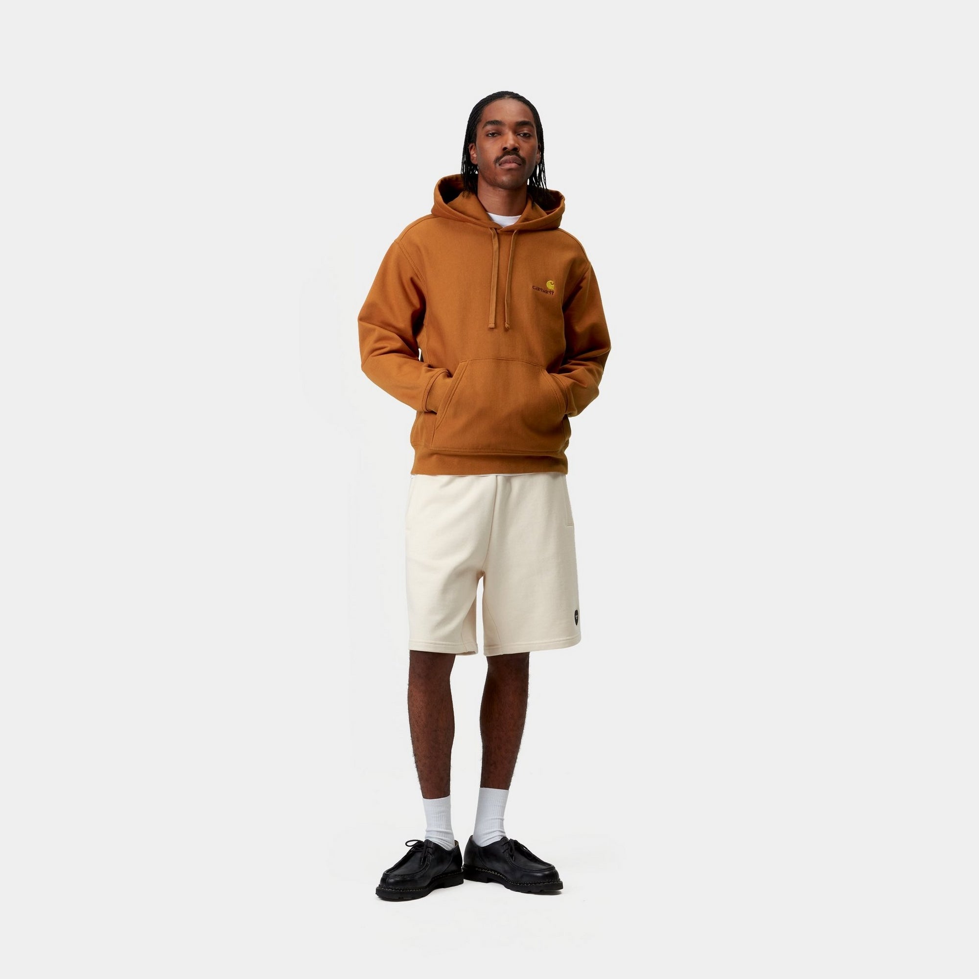 American Script Hooded Sweatshirt for Men & Women - Cozy Pullover Fleece Hoodie in Sienna | Perfect for Casual Wear, Gym, and Outdoor Activities