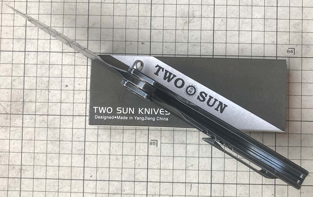 TwoSun TS346-D2 Folding Knife - D2 Steel Blade & TC4 Titanium Handle - Compact EDC Pocket Knife for Outdoor Camping, Hiking, Survival & Everyday Carry