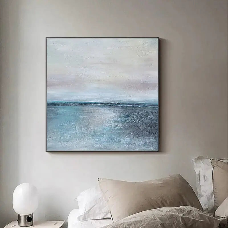Ocean and Sky Painting #OS002 - Stunning Handmade Wall Art for Home & Office Decor - Perfect for Living Room, Bedroom, or Gift
