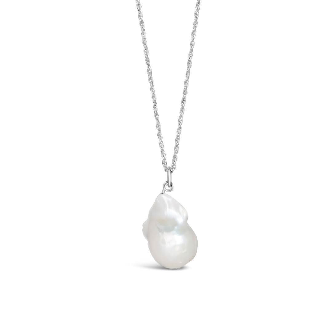 Elegant Baroque Pearl Necklace with Ivory & Silver Accents - Perfect for Weddings, Parties & Special Occasions