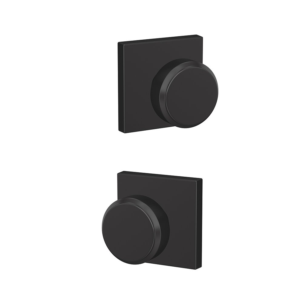 SCHLAGE FC21 BWE 622 COL Bowery Keyed Entry Door Knob with Collins Trim - Matte Black Finish for Hall Closet & Bedroom Bathroom Security