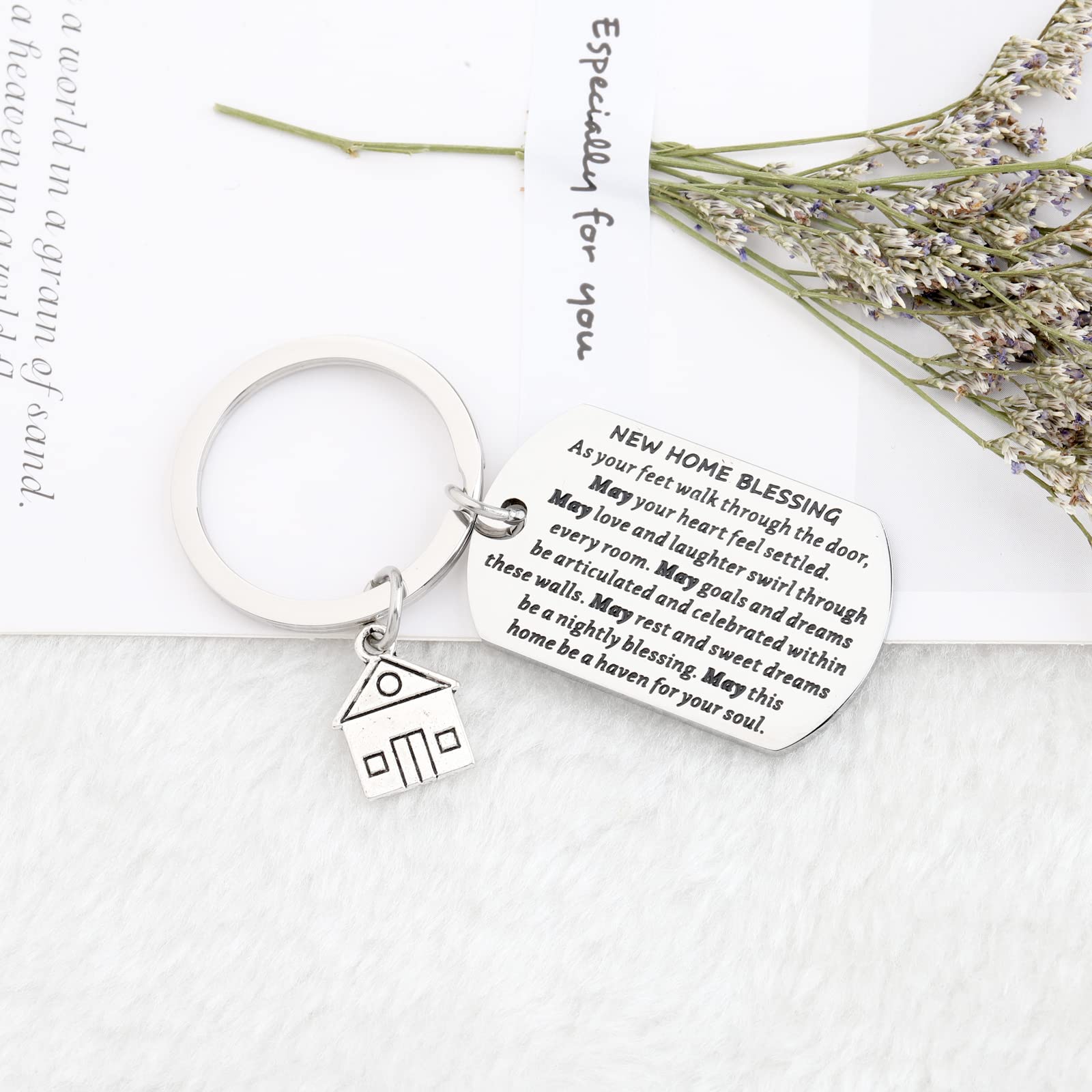 WSNANG New Home Blessing Gift Keychain - Housewarming Present for New Homeowners, Congratulations Gift for Housewarming Party, New Home Decor