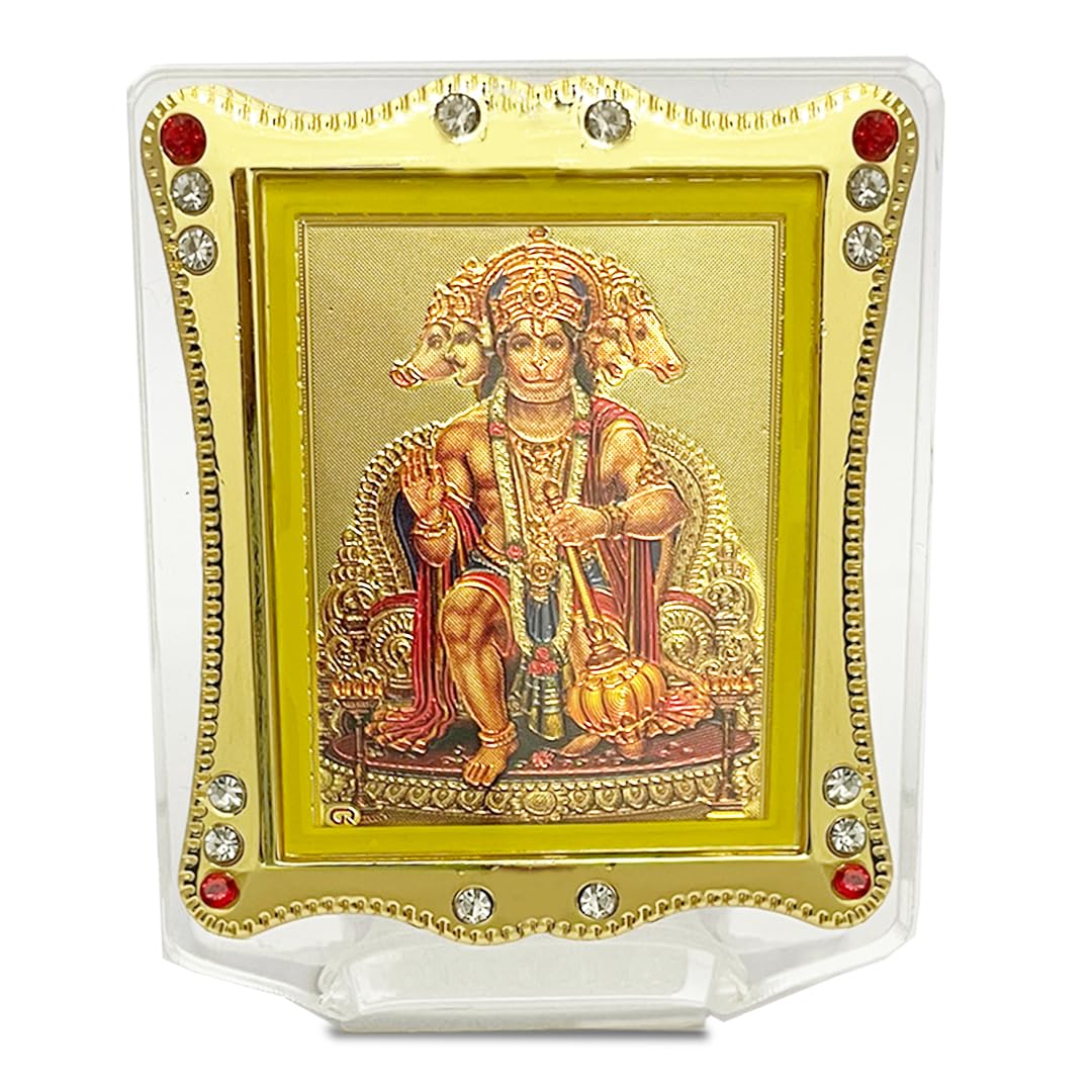 Panchmukhi Hanuman Idol Statue - 5 Face Hindu God Statue for Car Dashboard, Home & Office Decor | Spiritual Showpiece for Pooja Room, Meditation Space & Gift