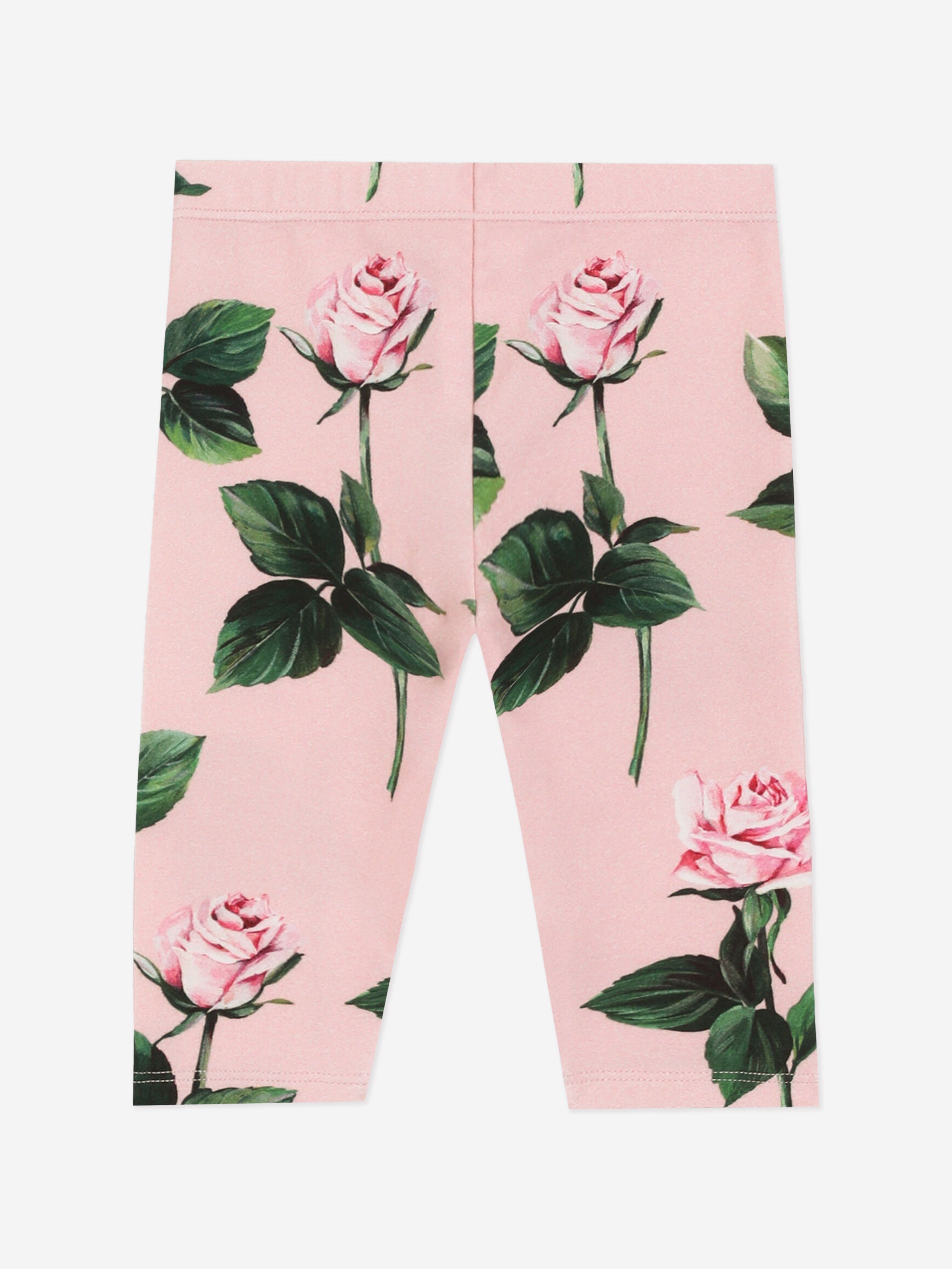 Pink Rose Print Baby Girls Leggings - Soft & Stretchy Toddler Leggings for Playtime, Daycare & Everyday Wear