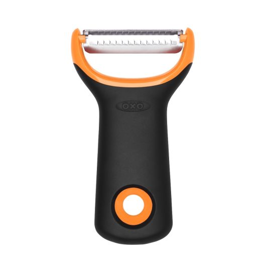 OXO Julienne Peeler - Stainless Steel Vegetable & Fruit Slicer for Spiralizing, Grating, and Shredding - Perfect for Salads, Stir-Fries, and Garnishing