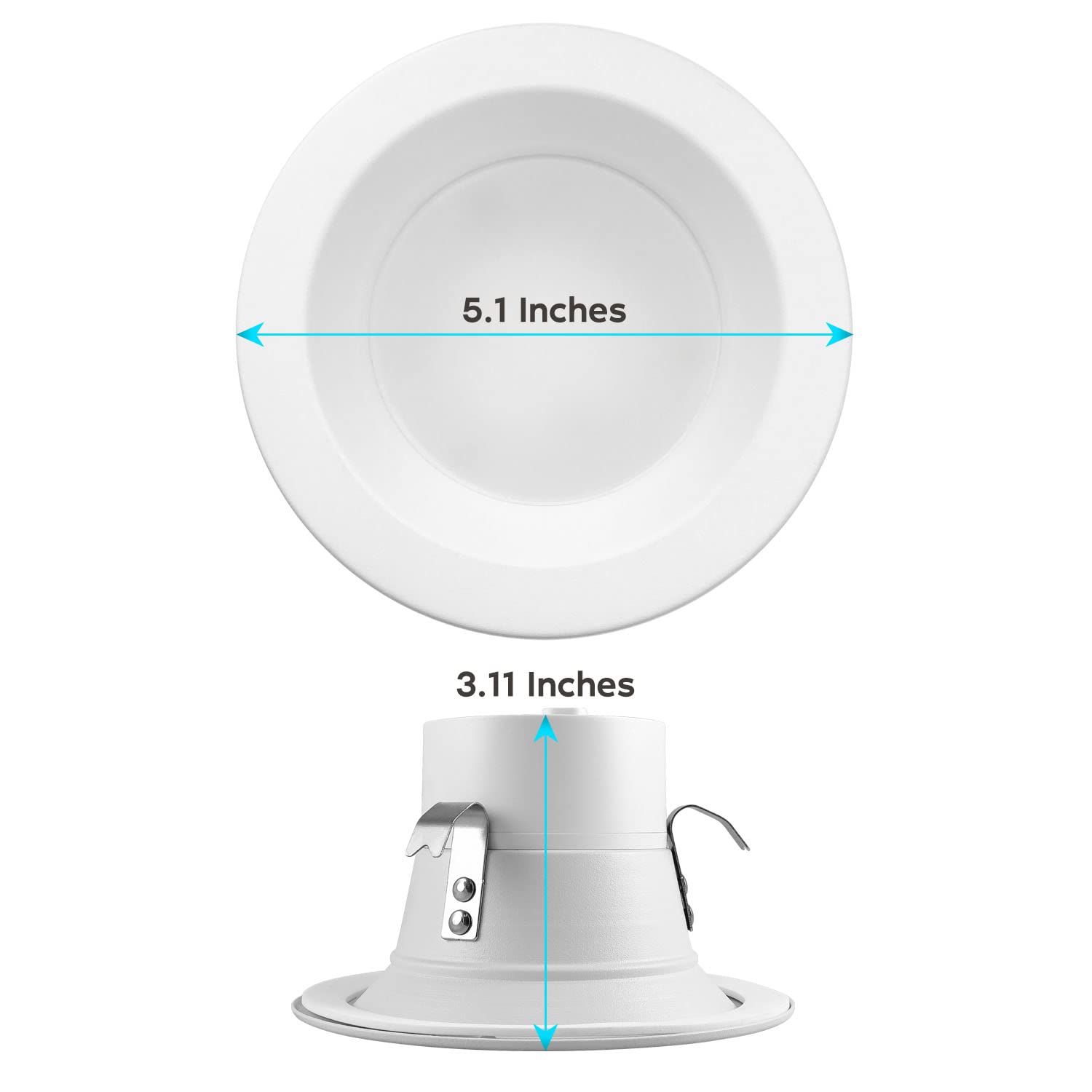 LUXRITE 4 Inch LED Recessed Can Lights 14W (75W Equivalent) - 5 Color Temperatures 2700K-5000K - 950 Lumens - Dimmable Retrofit Kit - Wet & IC Rated - Energy Star & ETL Certified (4 Pack) - Perfect for Kitchens, Bathrooms & Living Room Ceiling Lighting