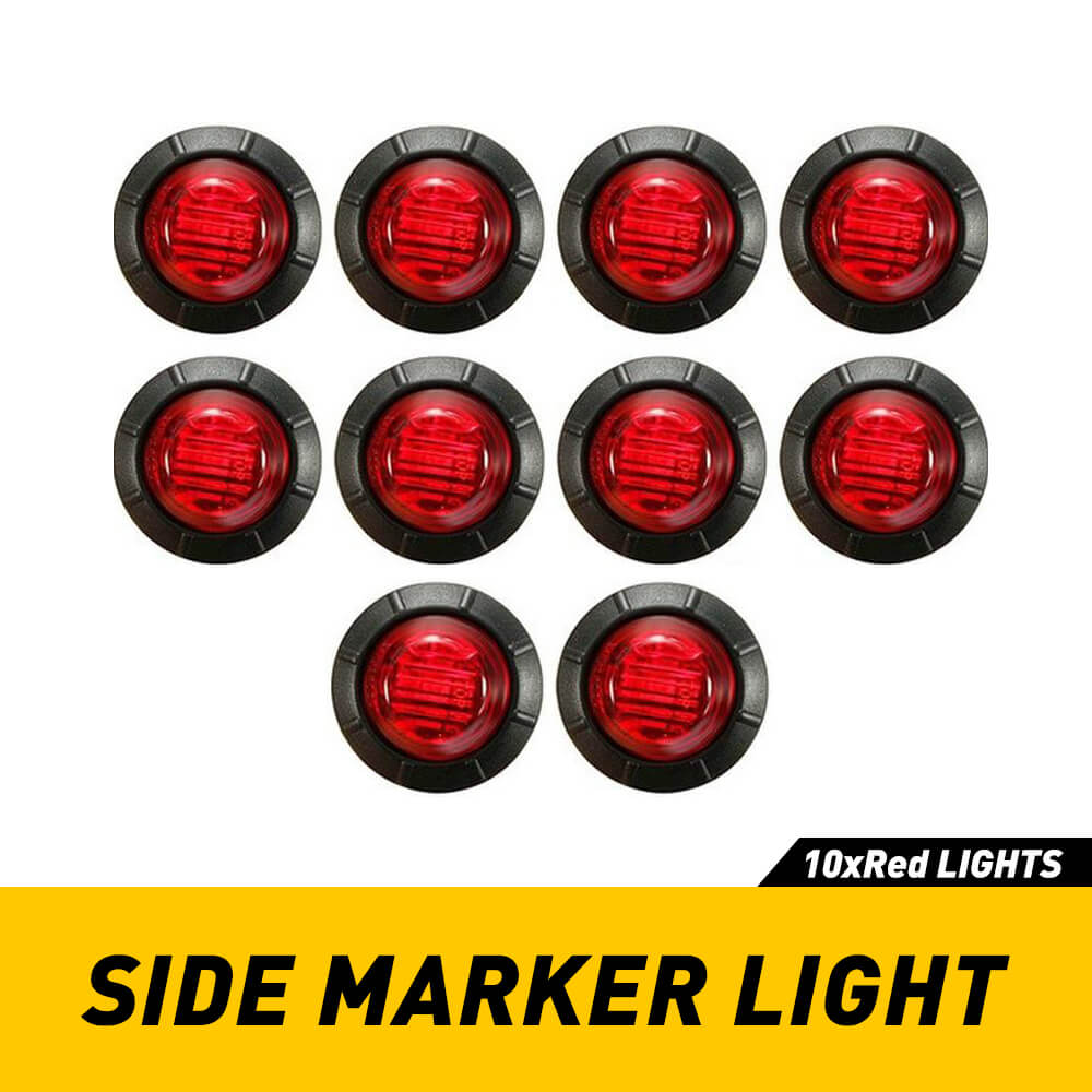 3/4 Inch LED Side Marker Lights - Round Bullet Design, 3 LEDs, Mini Size for Trucks, Trailers & Tires - Perfect for Night Driving & Vehicle Safety