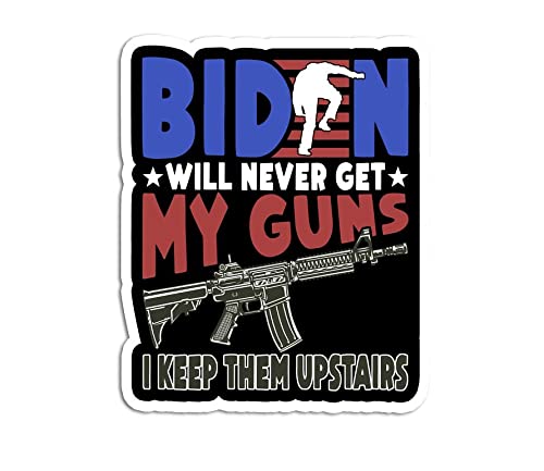 Biden Never Gets My Guns Stickers - 3Pcs 3x4 Inch Vinyl Decals for Cars & Windows