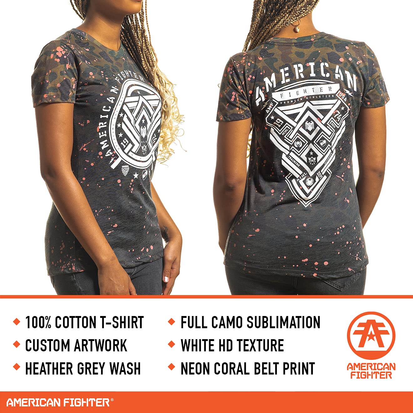 American Fighter Women's Short Sleeve T-Shirts | Comfortable Casual Tees for Everyday Wear, Gym & Outfits
