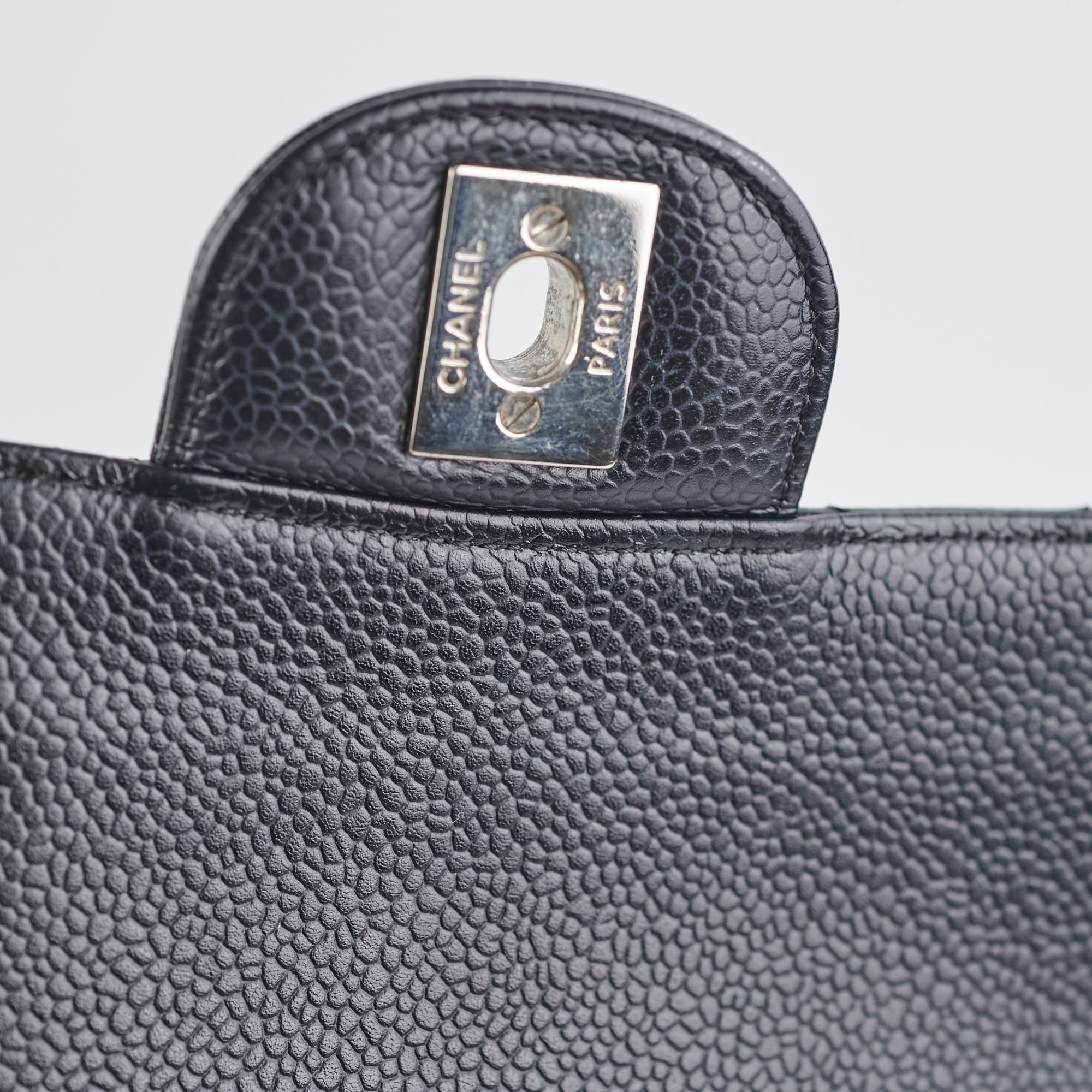 Chanel Caviar Leather Medium/Large Double Classic Flap Bag in Black | Luxury Designer Handbag for Women | Perfect for Work, Evening Events & Everyday Use