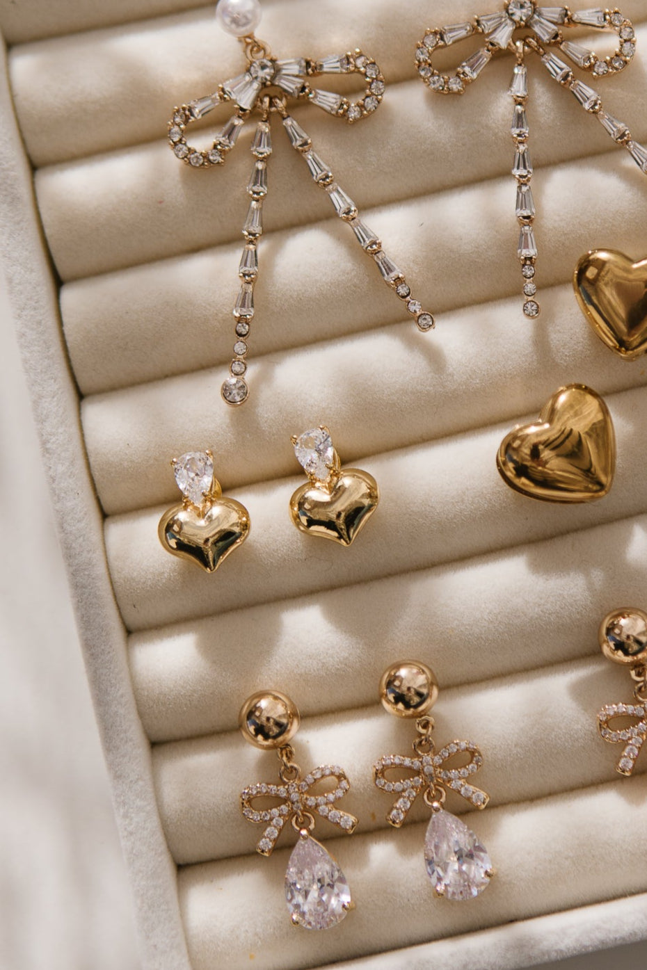 Elegant Crystal and Gold Heart Earrings for Women - Perfect for Valentine's Day Gifts & Romantic Date Nights