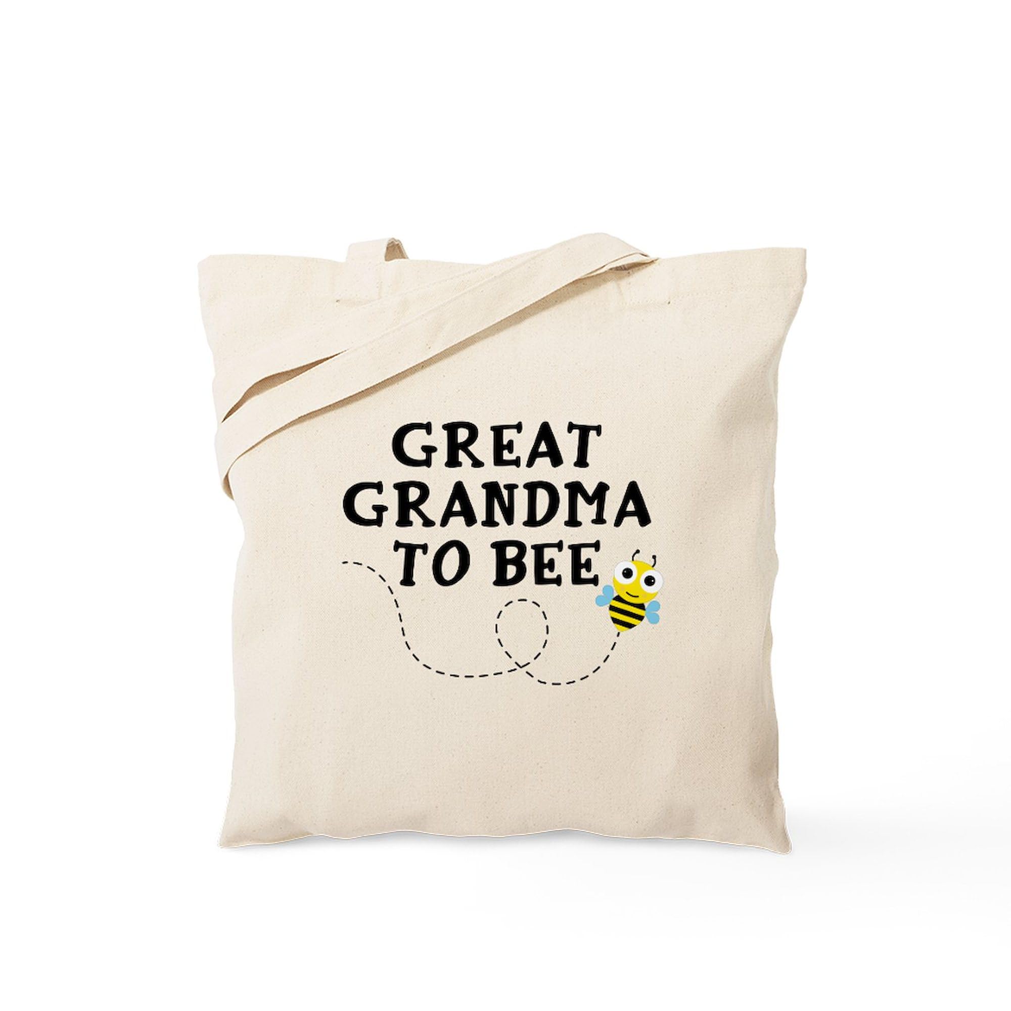 Great Grandma To Bee Natural Canvas Tote Bag - Reusable Shopping Bag for Groceries, Beach & Everyday Use | Eco-Friendly Cotton Tote Gift for Grandmothers