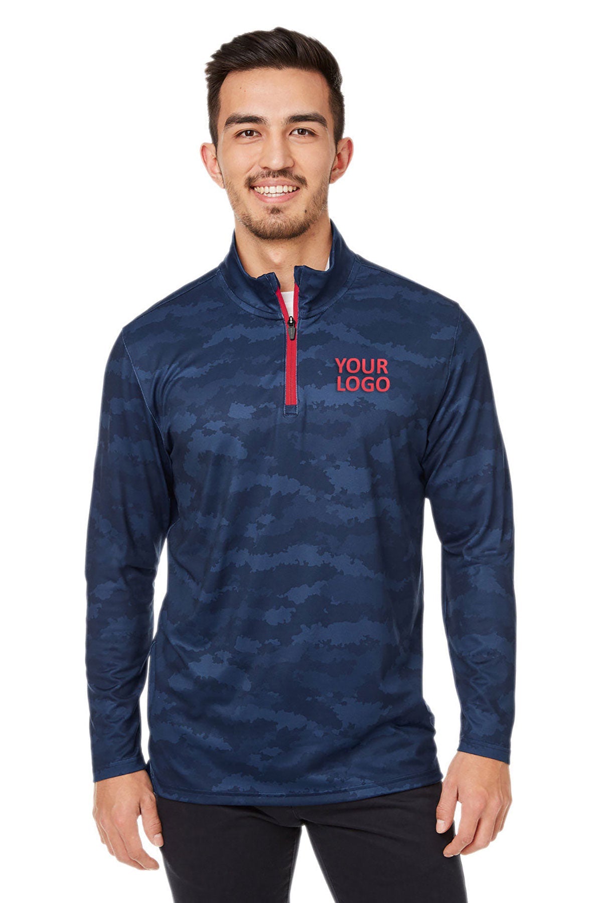 Custom Puma Men's Volition Flanked Quarter Zip Pullover - Navy Blazer Blue Athletic Top for Running, Gym & Casual Wear