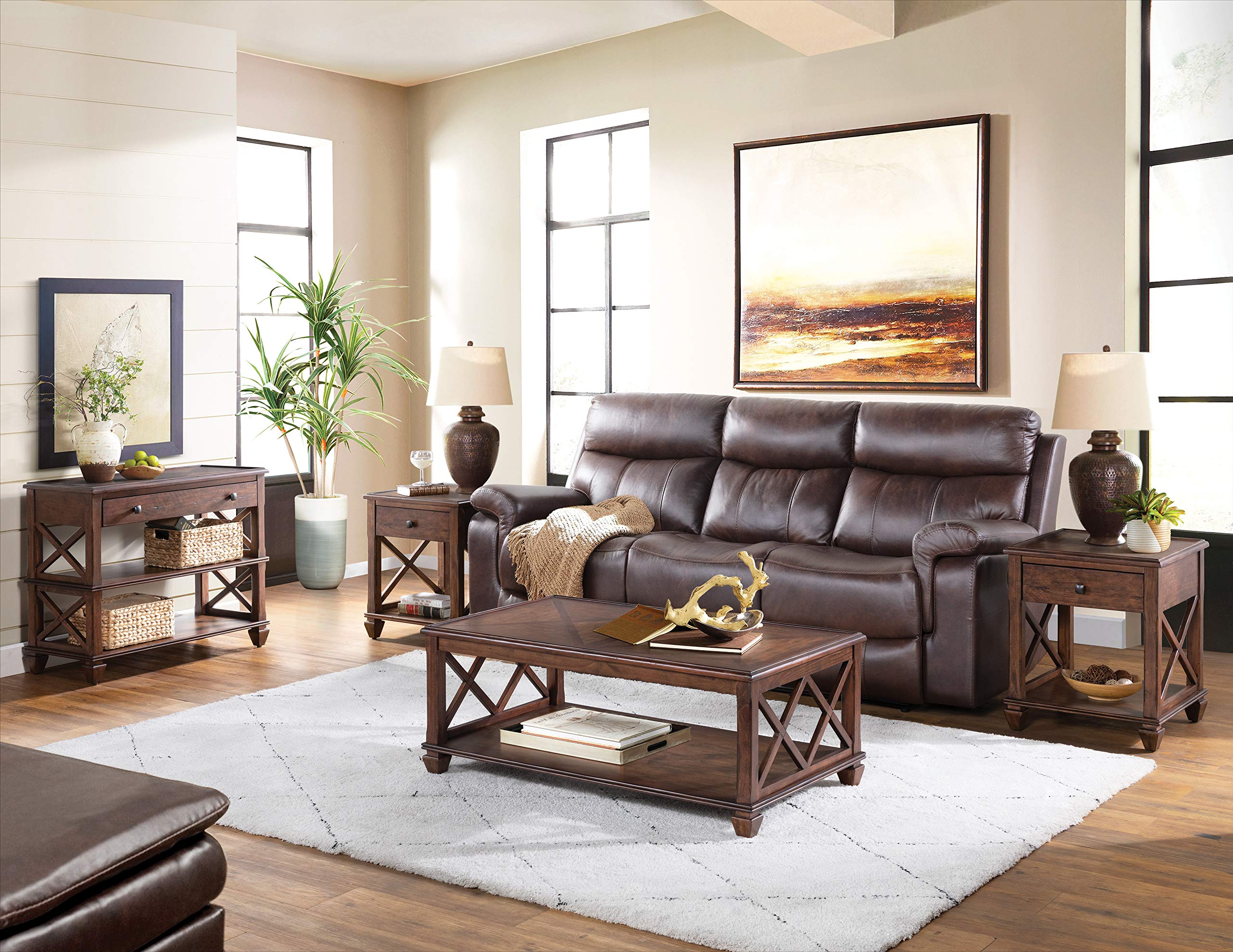 Alaterre Stockbridge 4-Piece Wood Living Room Furniture Set - 45