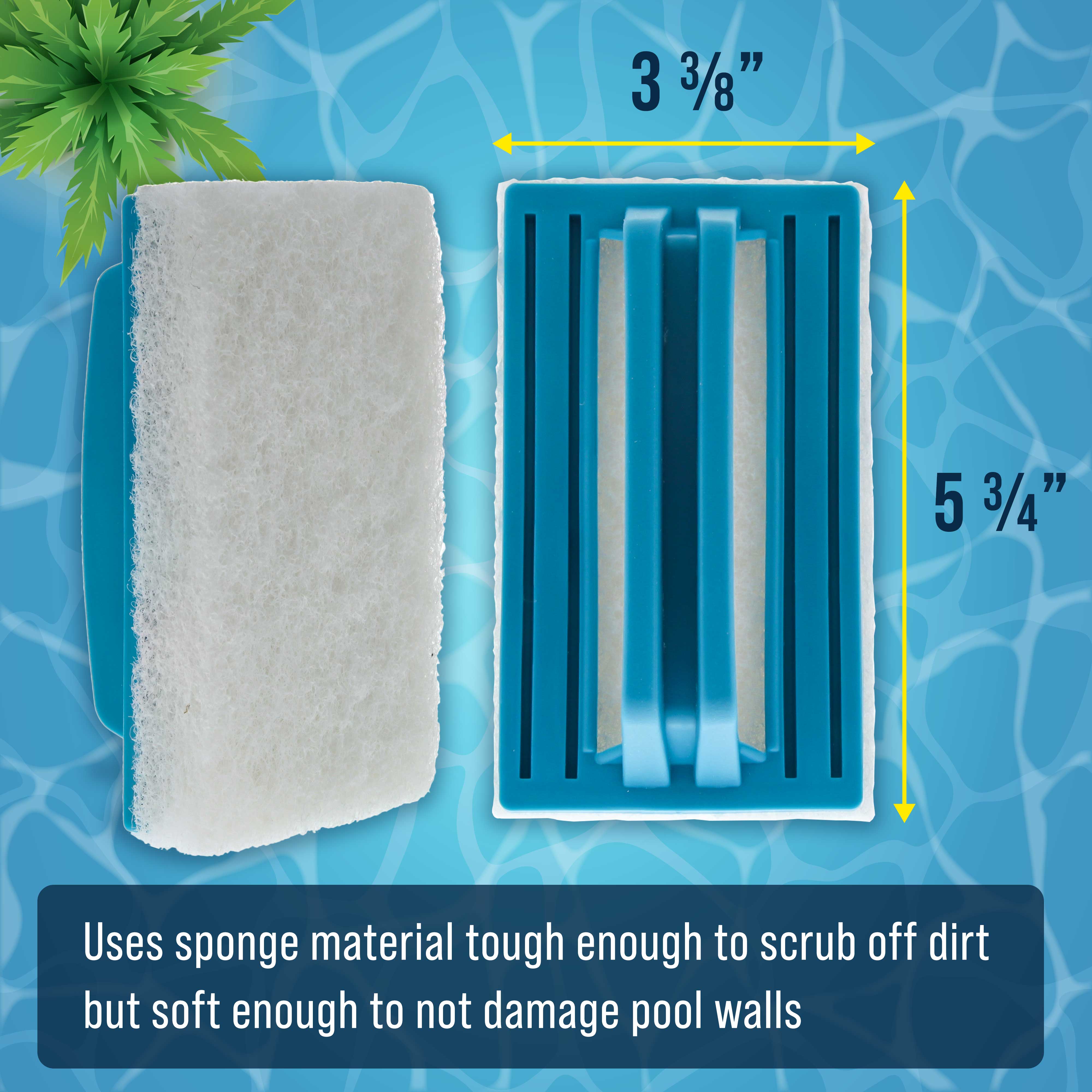 **2 Pack Handheld Pool Scrub Brush with Scrubbing Pad – Clean Pool Tiles, Walls, Vinyl Liners & Spas – Multi-Surface Cleaning for Pools, Kitchen & Bathroom – Ideal for Home & Commercial Use**