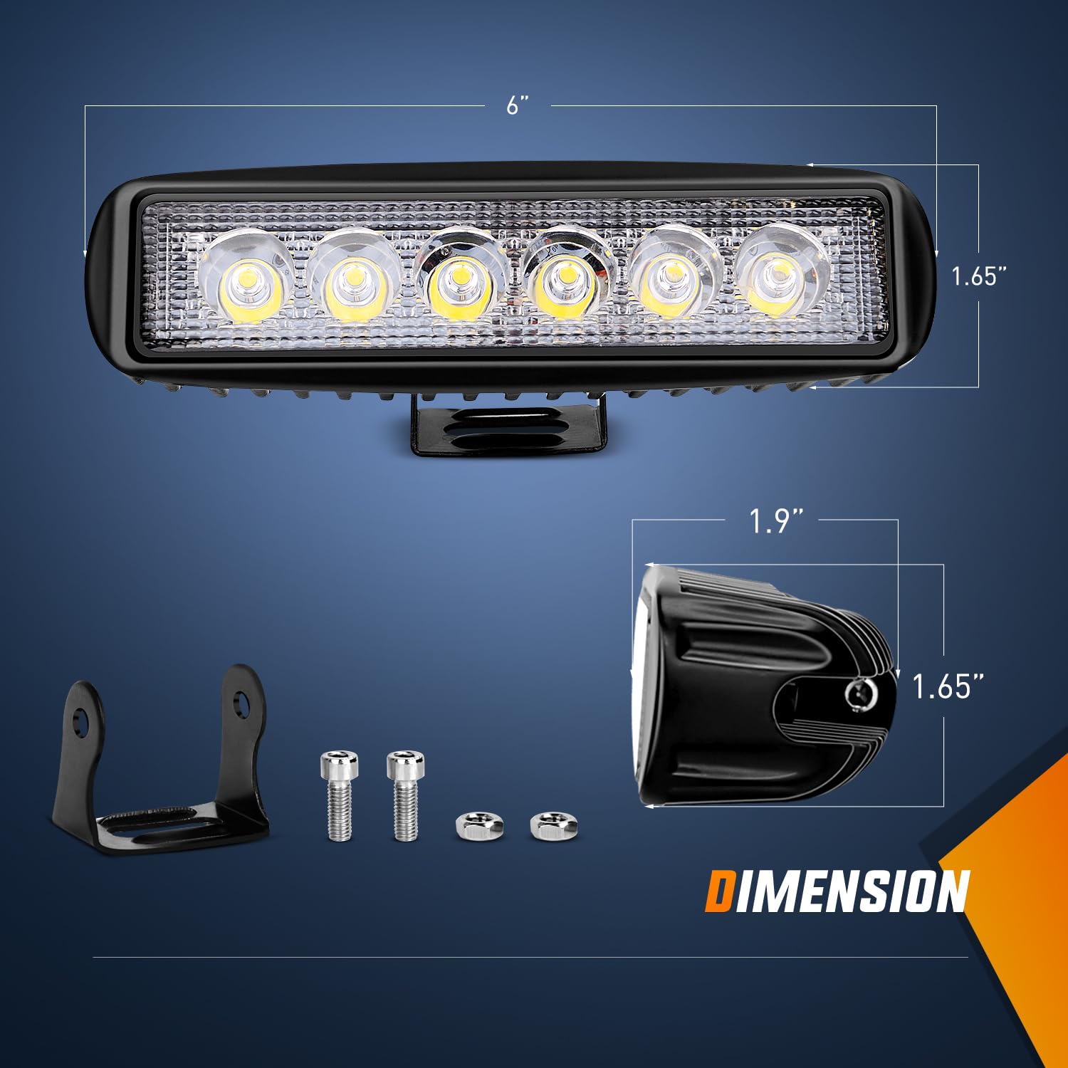 Nilight 15019S-B 18W LED Light Bar 2 Pack - Spot Driving Fog Lights for Off Road, SUV, Jeep, Boat & Work Lights | Durable & Waterproof | 2 Year Warranty | Perfect for Night Driving, Camping & Outdoor Adventures