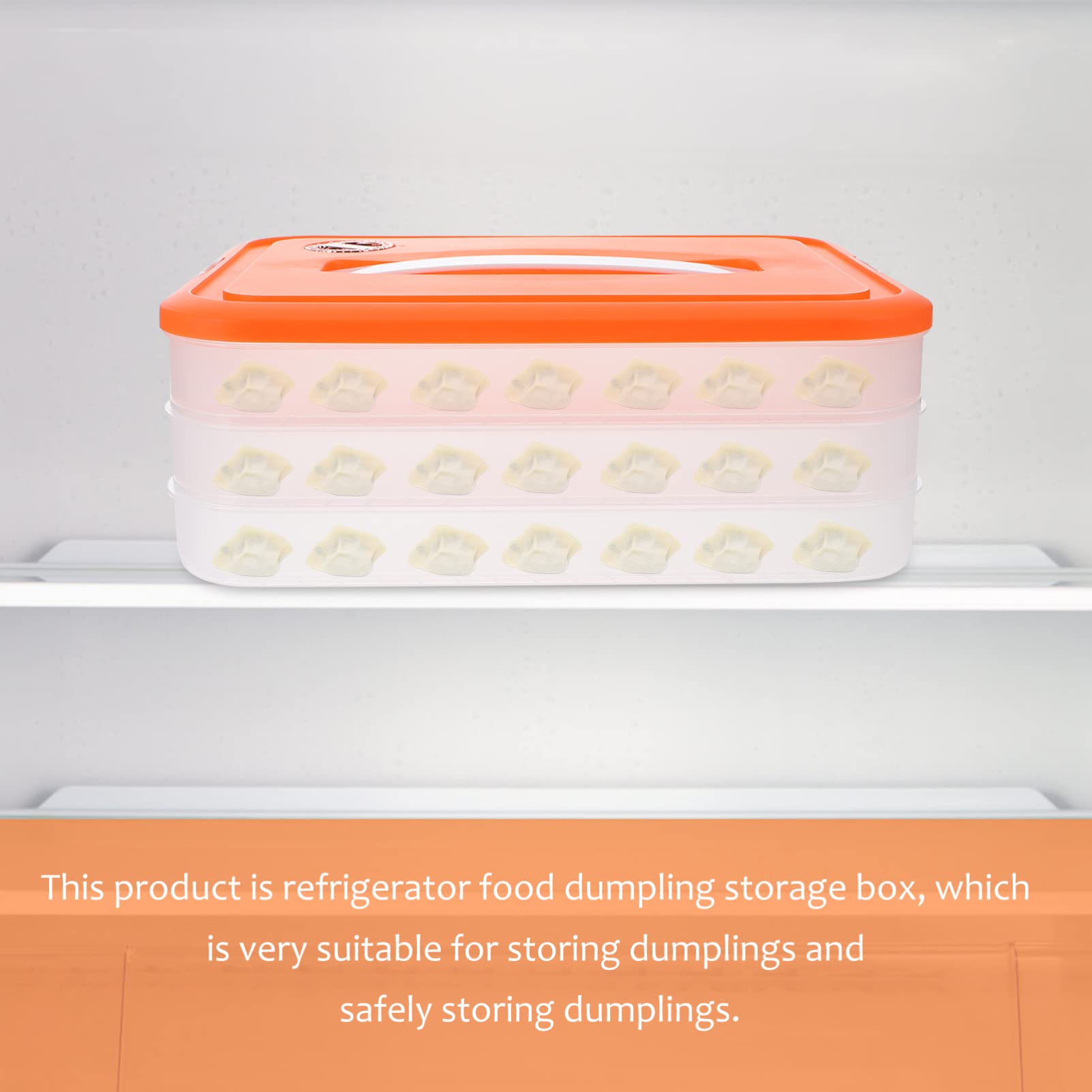Angoily 3-Layer Stackable Refrigerator Organizer Bins - Plastic Food Storage Containers with Lids for Dumplings, Vegetables, Meat & Fish - Perfect for Kitchen, Pantry & Meal Prep Organization