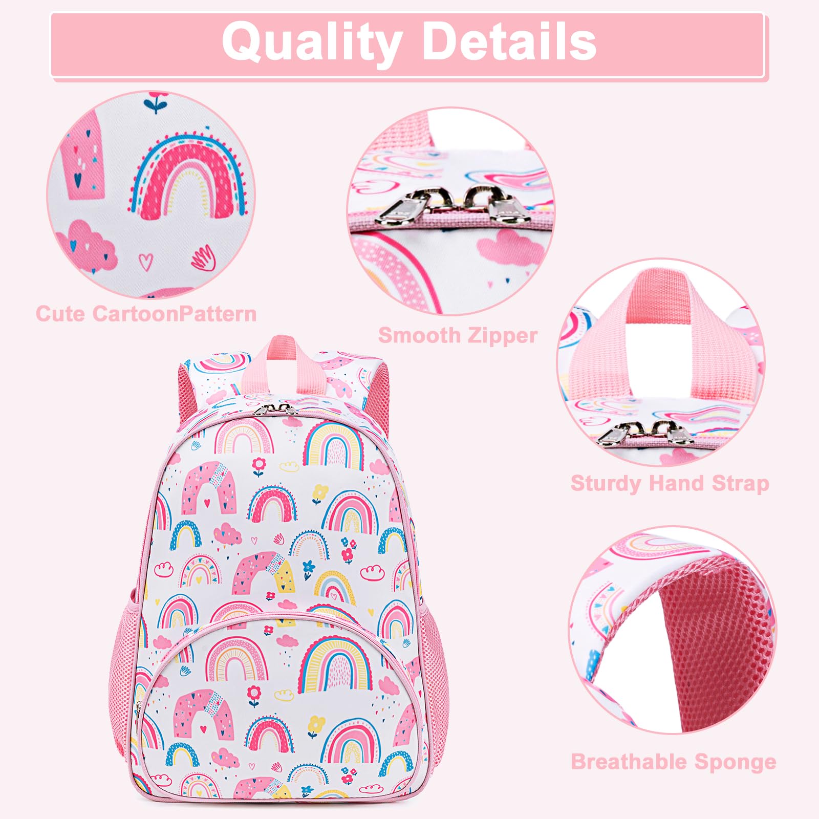 LOIDOU 15 Inch Toddler Backpack for Girls - Cute Kids School Backpack with Chest Strap, Lightweight Preschool & Kindergarten Book Bag for Daycare, Travel, Ages 3-8 | Perfect for School, Outings & Family Trips