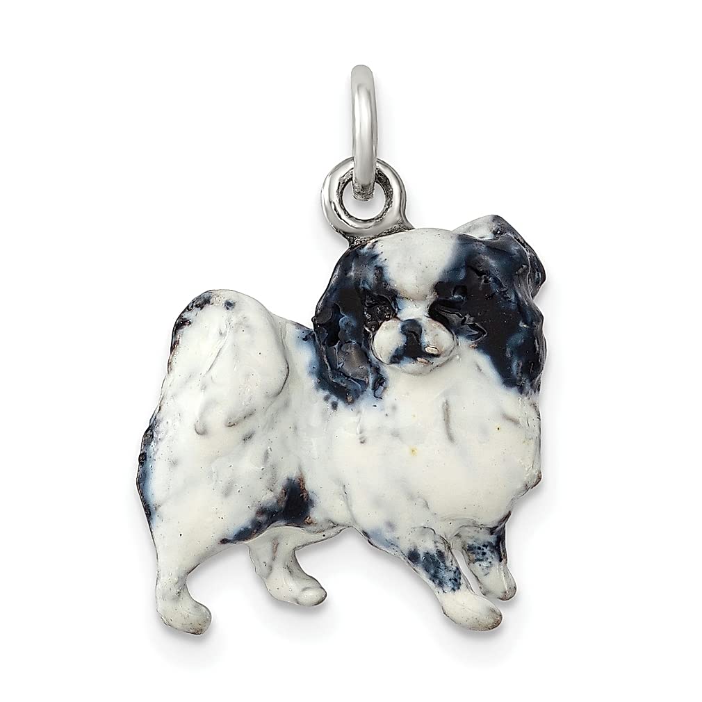 Japanese Chin Dog Pendant Necklace - Sterling Silver Animal Charm Jewelry for Women - Perfect Gift for Dog Lovers & Pet Owners - Great for Casual Wear, Date Nights & Special Occasions