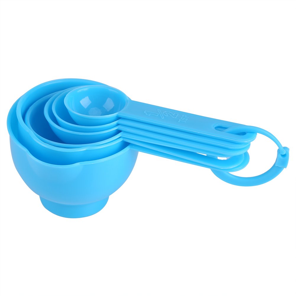 7-Piece Plastic Measuring Cups and Spoons Set - 6 Measuring Spoons & 1 Measuring Cup for Baking, Cooking & Kitchen Essentials | Perfect for Measuring Dry & Liquid Ingredients