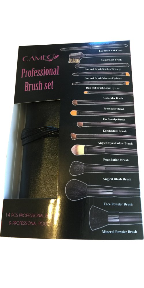 14-Piece Professional Makeup Brush Set with Black Pouch - Vegan & Cruelty-Free Makeup Brushes for Foundation, Blending, Contouring (Goat, Horse & Nylon Hair) - Perfect Gift for Makeup Artists & Beginners - Ideal for Everyday Makeup, Special Occasions & Professional Use